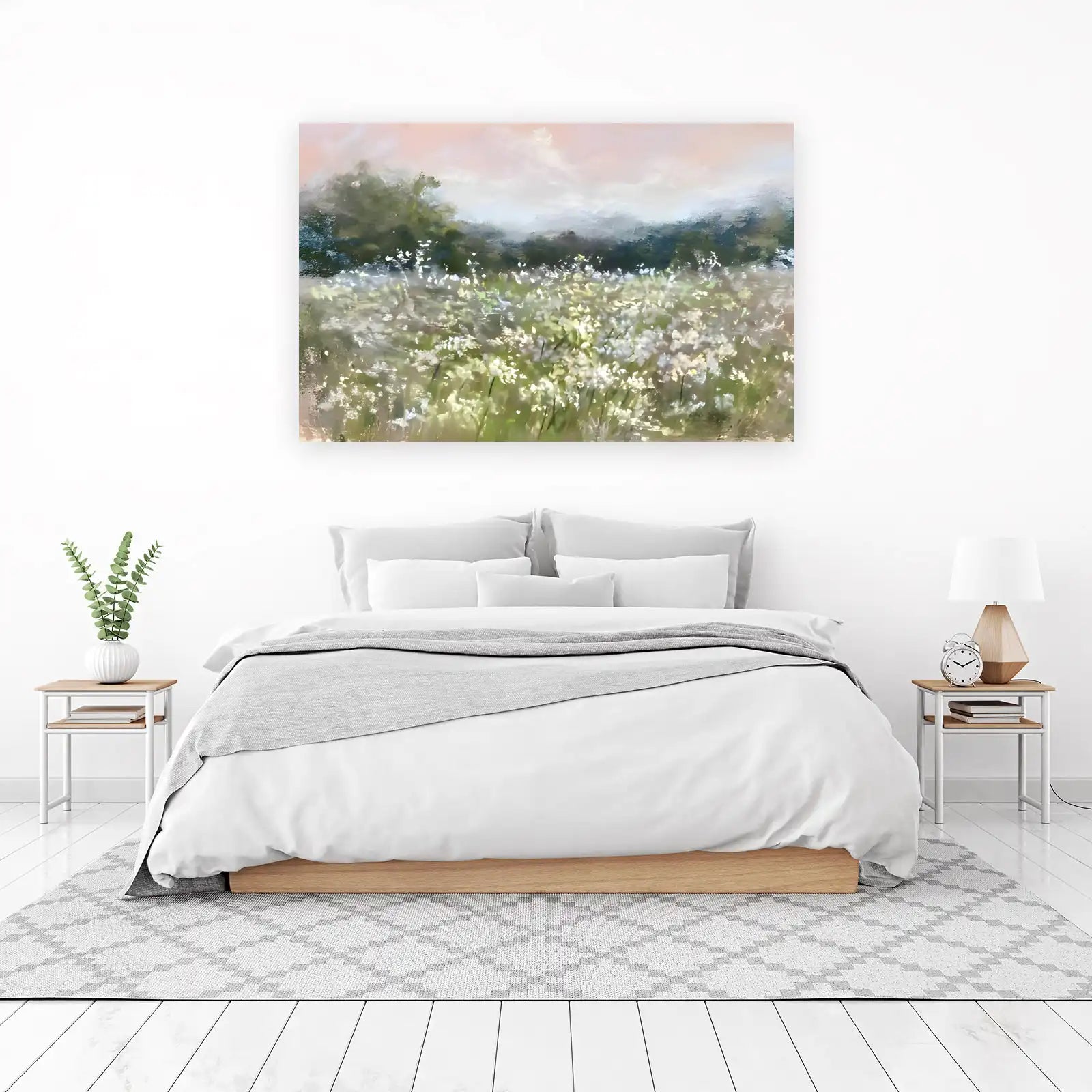 Soft Meadow Bloom Landscape Wall Art