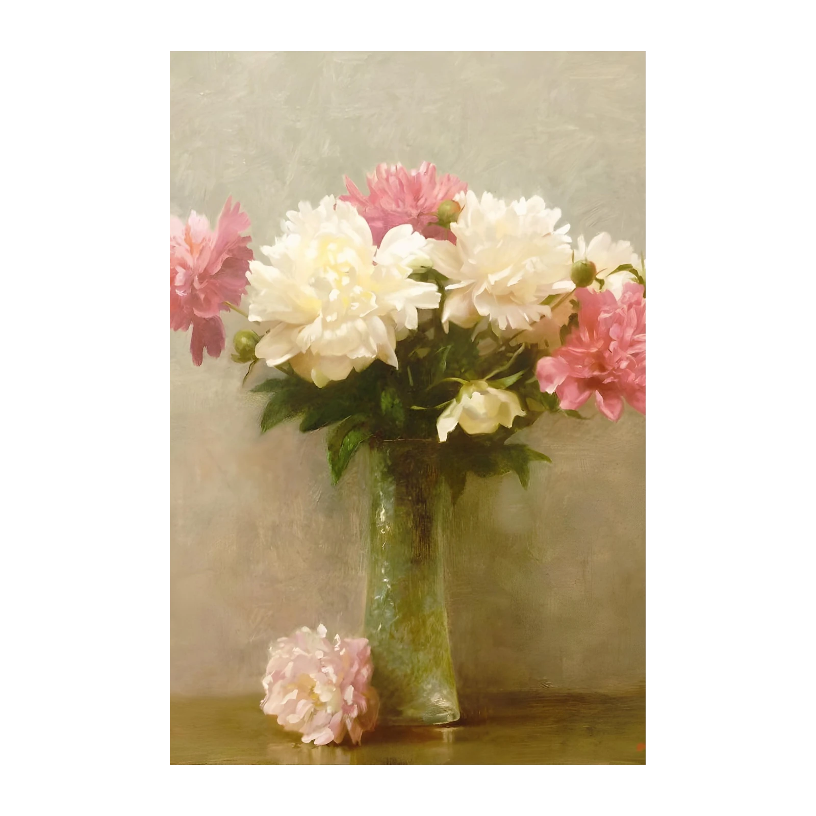 Elegant Peonies Still Life Wall Art