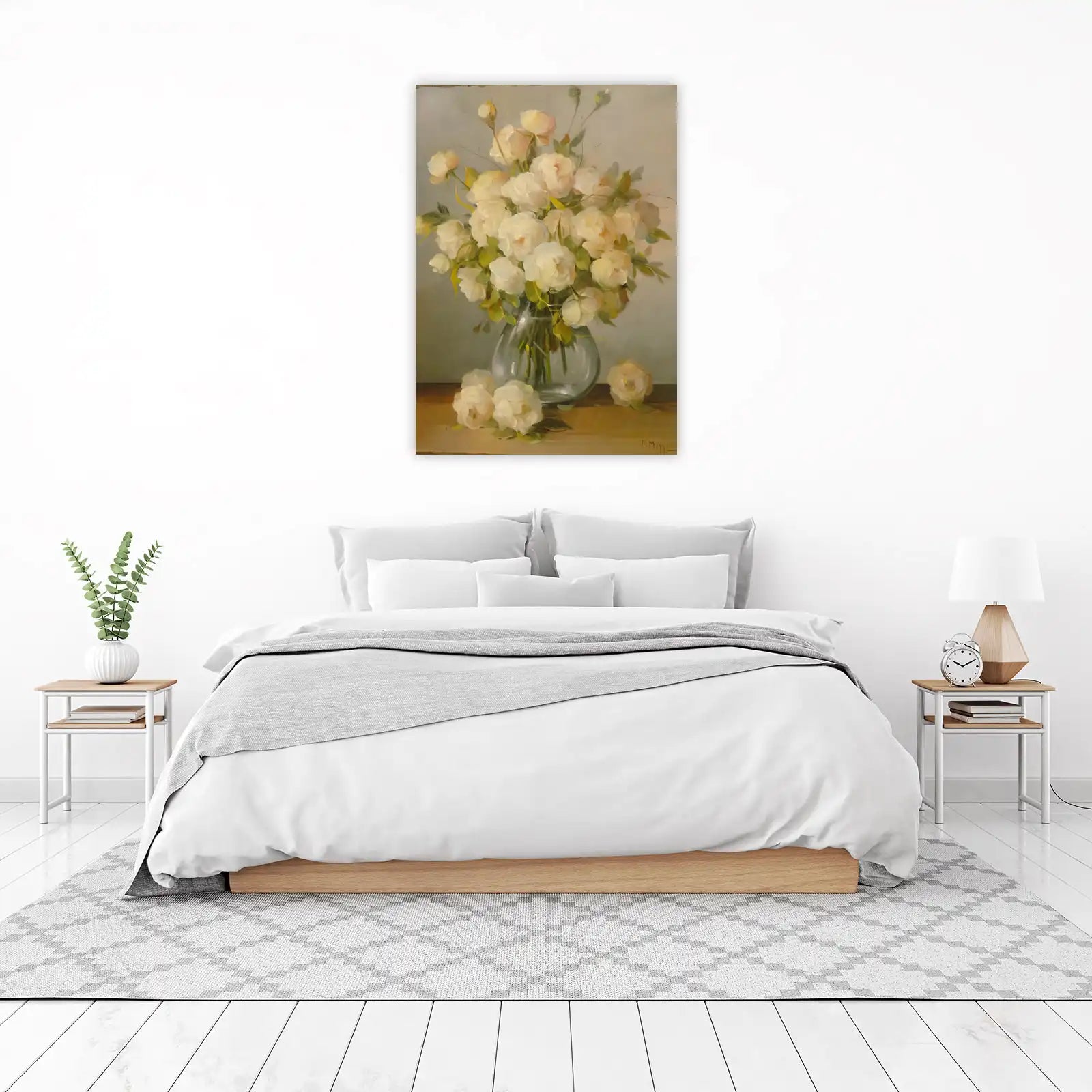 Soft White Roses Still Life Wall Art