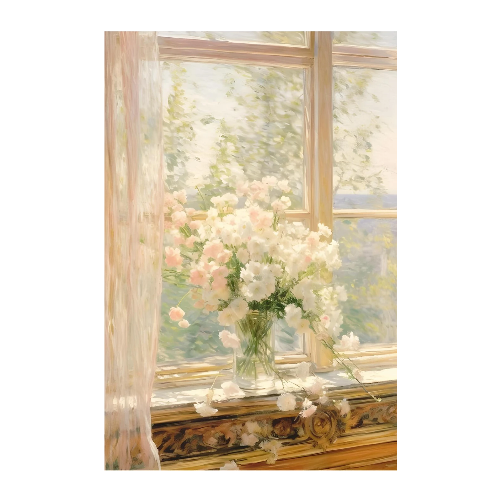 Ethereal Floral Window Wall Art