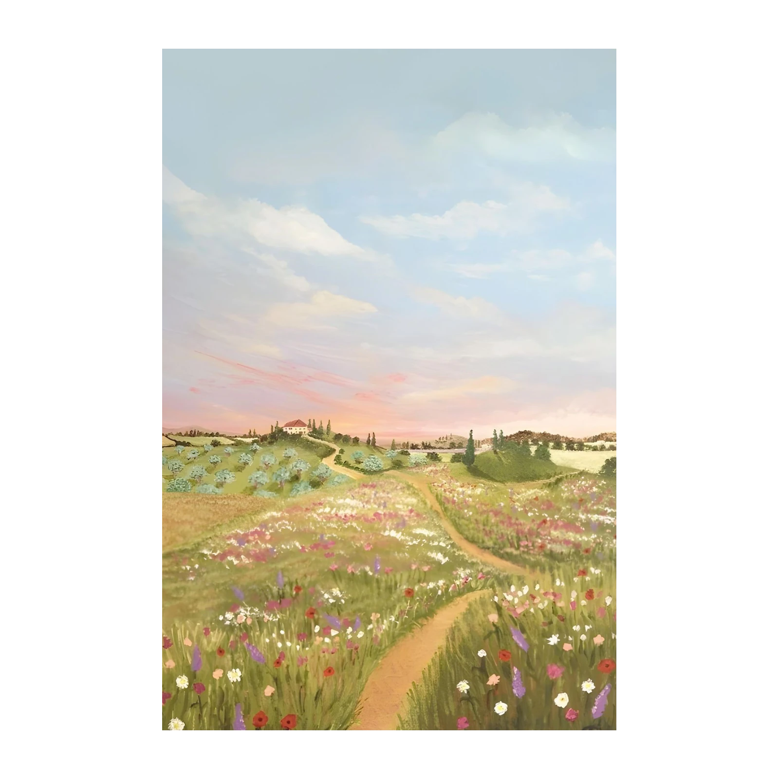 Tuscan Meadow Landscape Wall Art