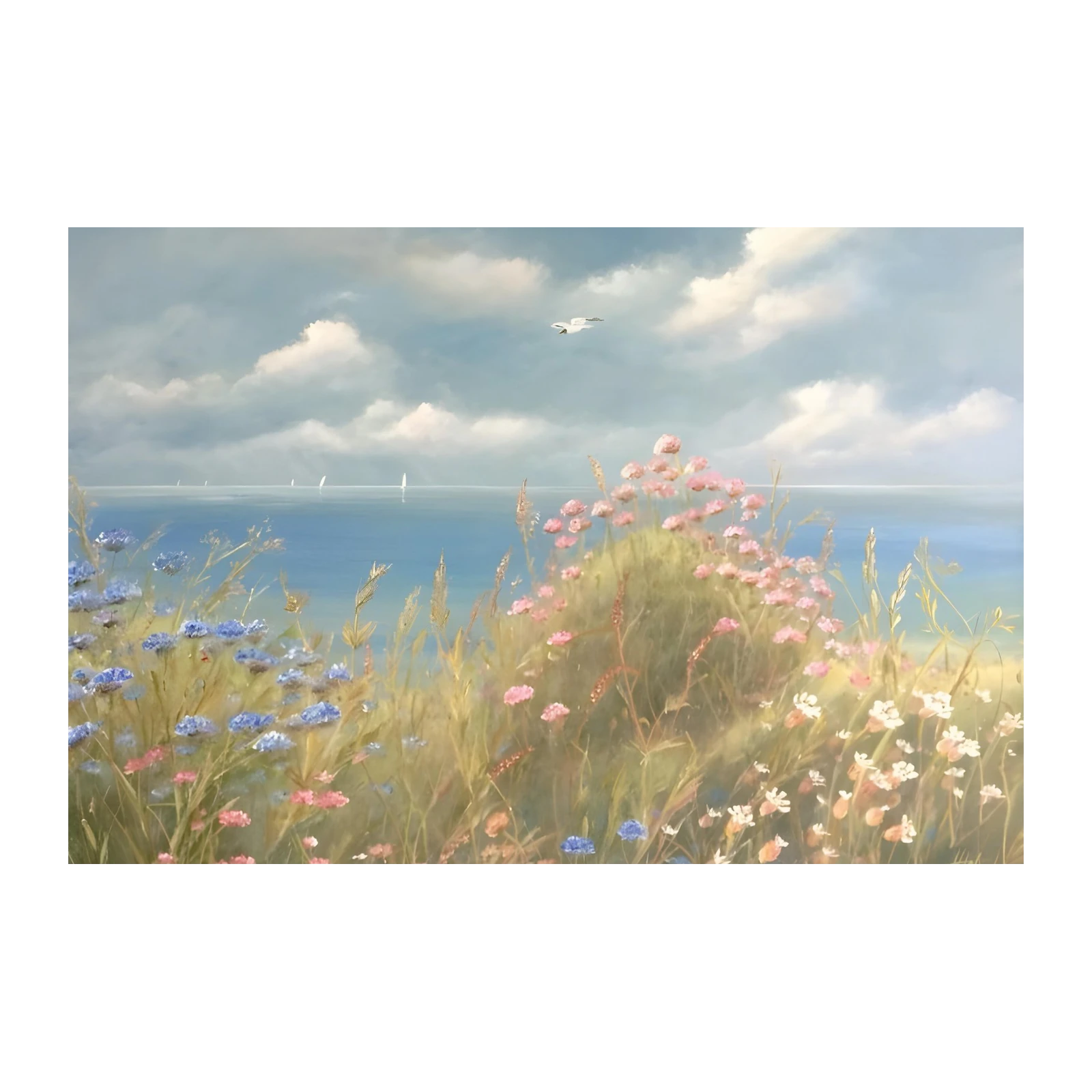 Seascape Meadow Wall Art | Coastal Artwork
