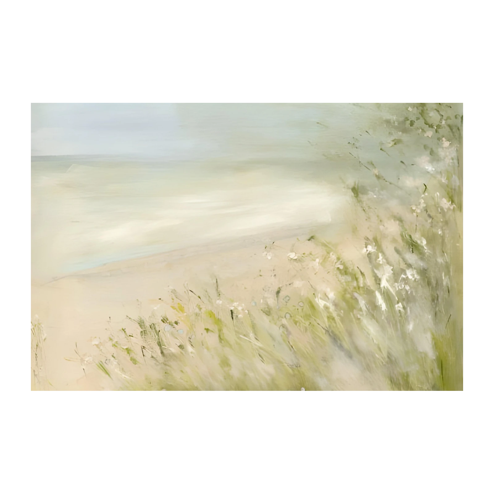 Serene Coastal Meadow Landscape Wall Art