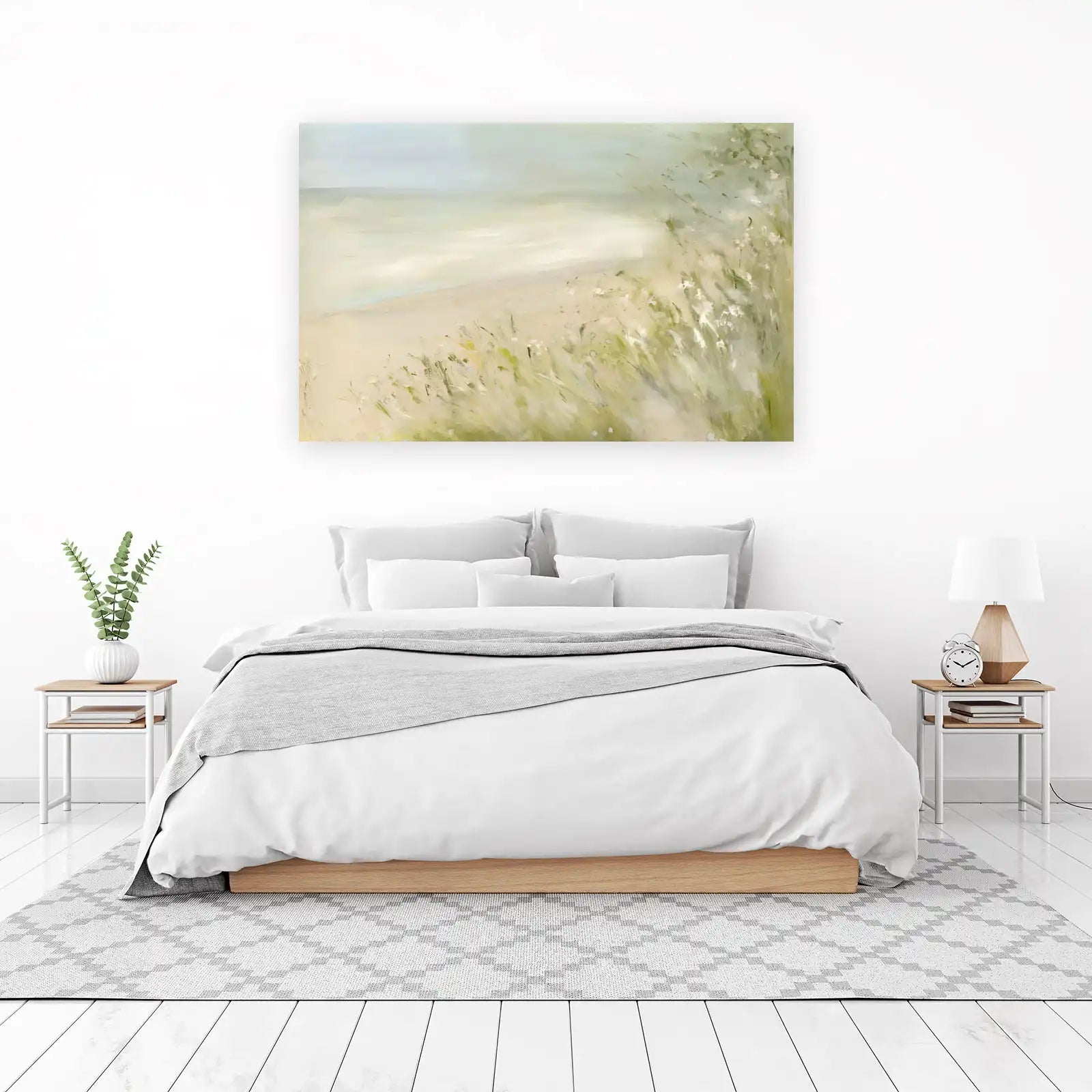 Serene Coastal Meadow Landscape Wall Art
