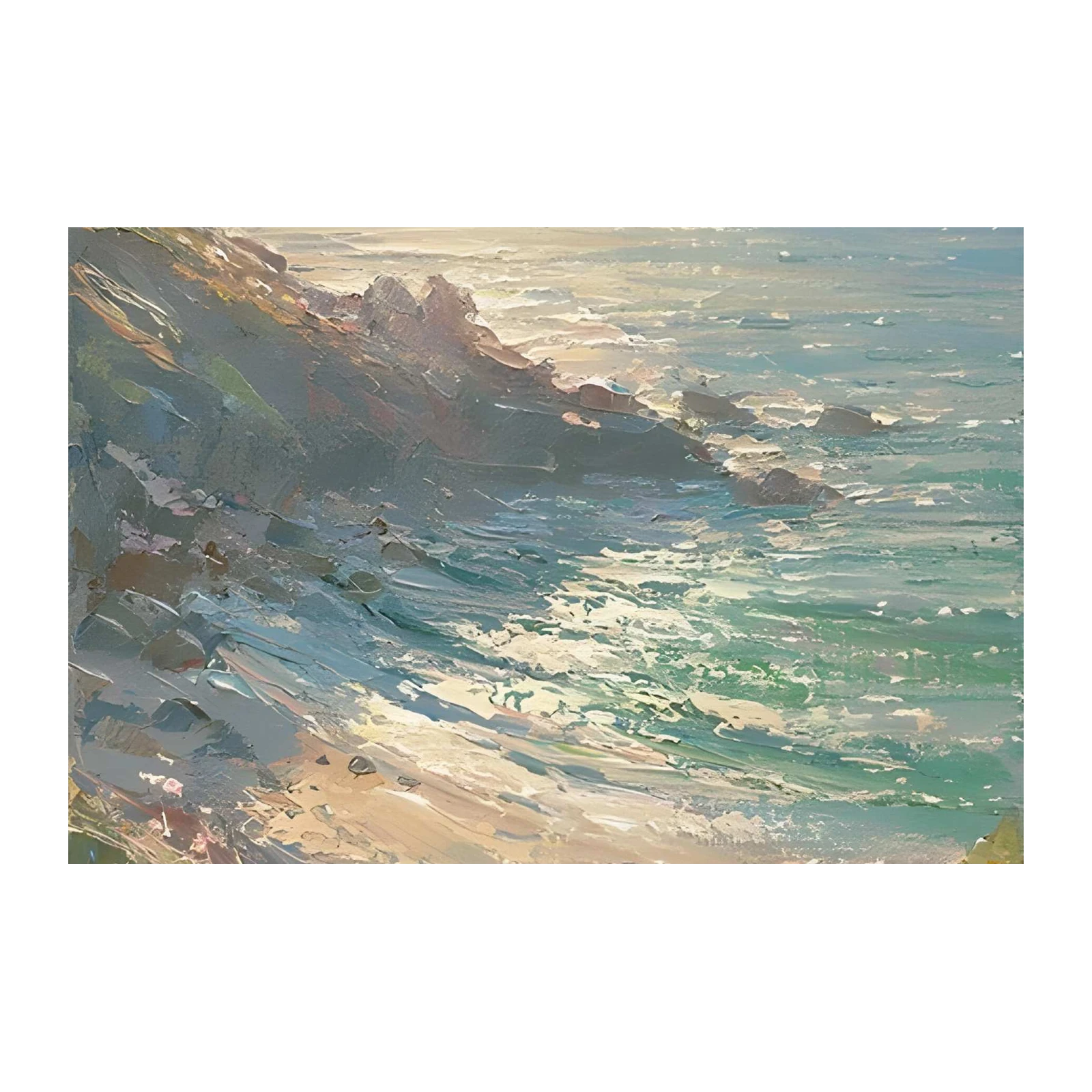 Seaside Serenity Textured Coastal Art Wall Art