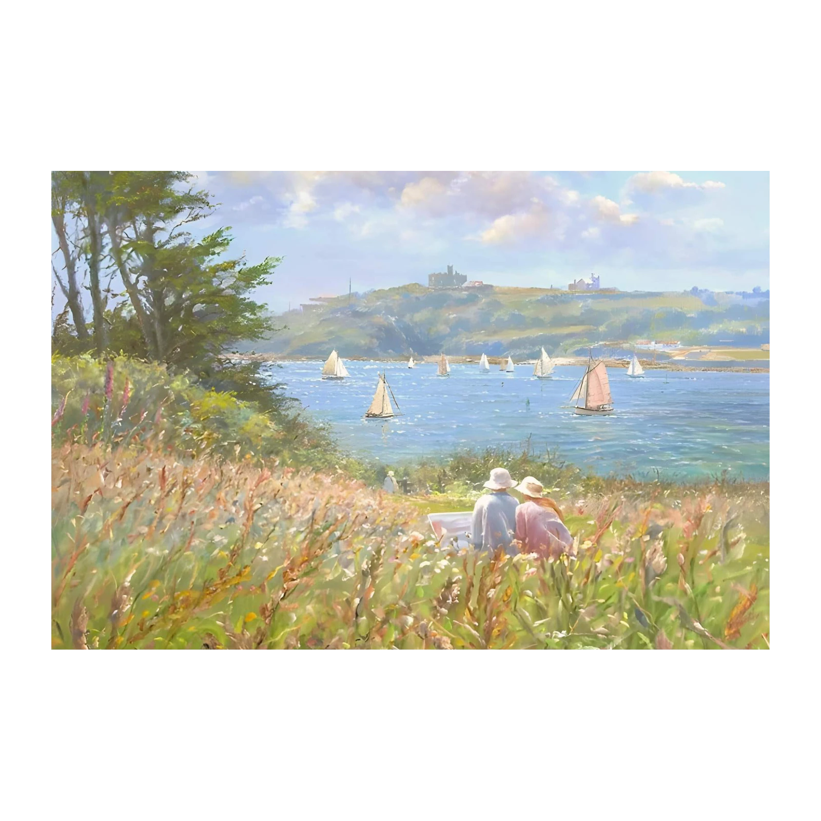 Serene Sailing Scene Coastal Wall Art
