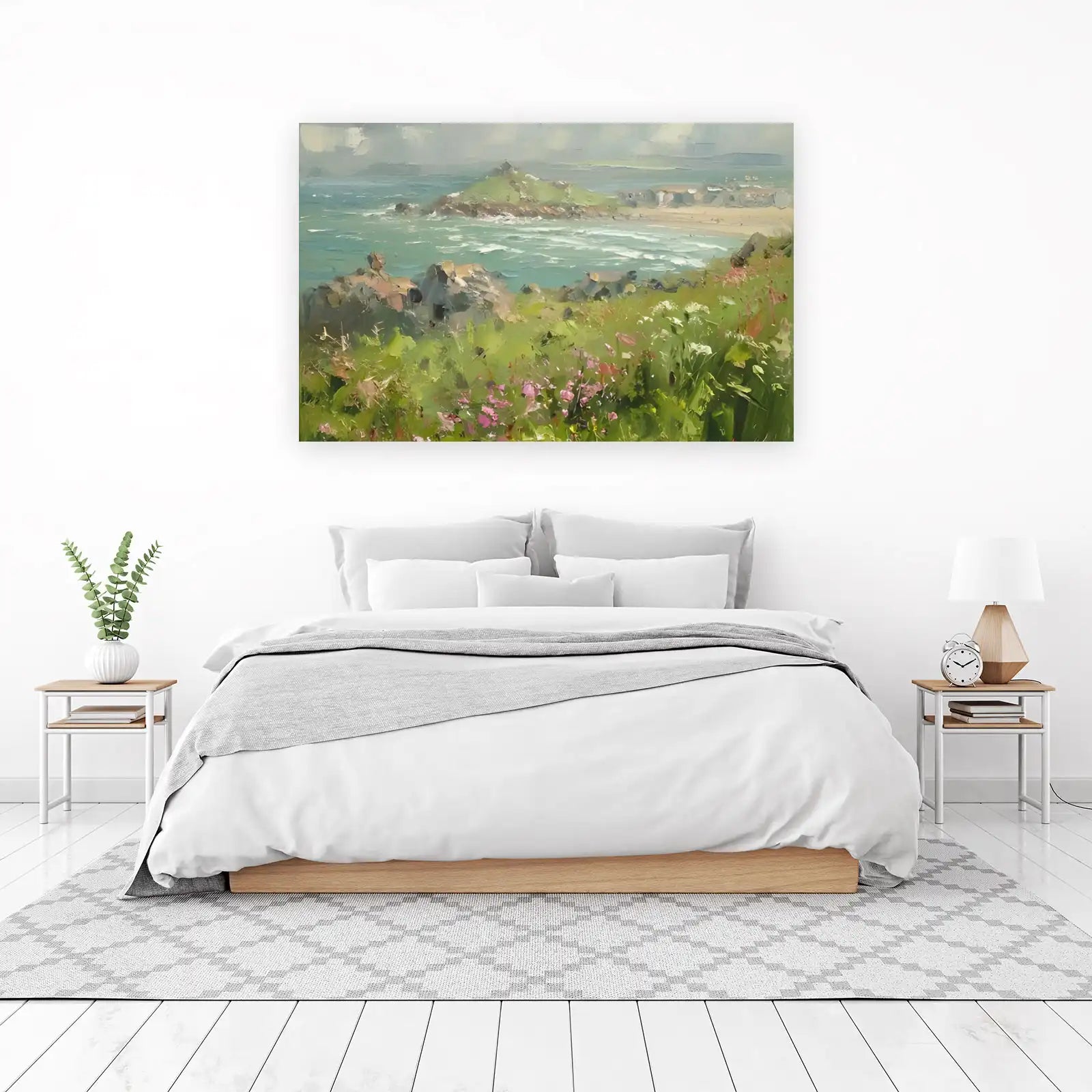 Coastal Serenity Landscape Oil Painting Wall Art