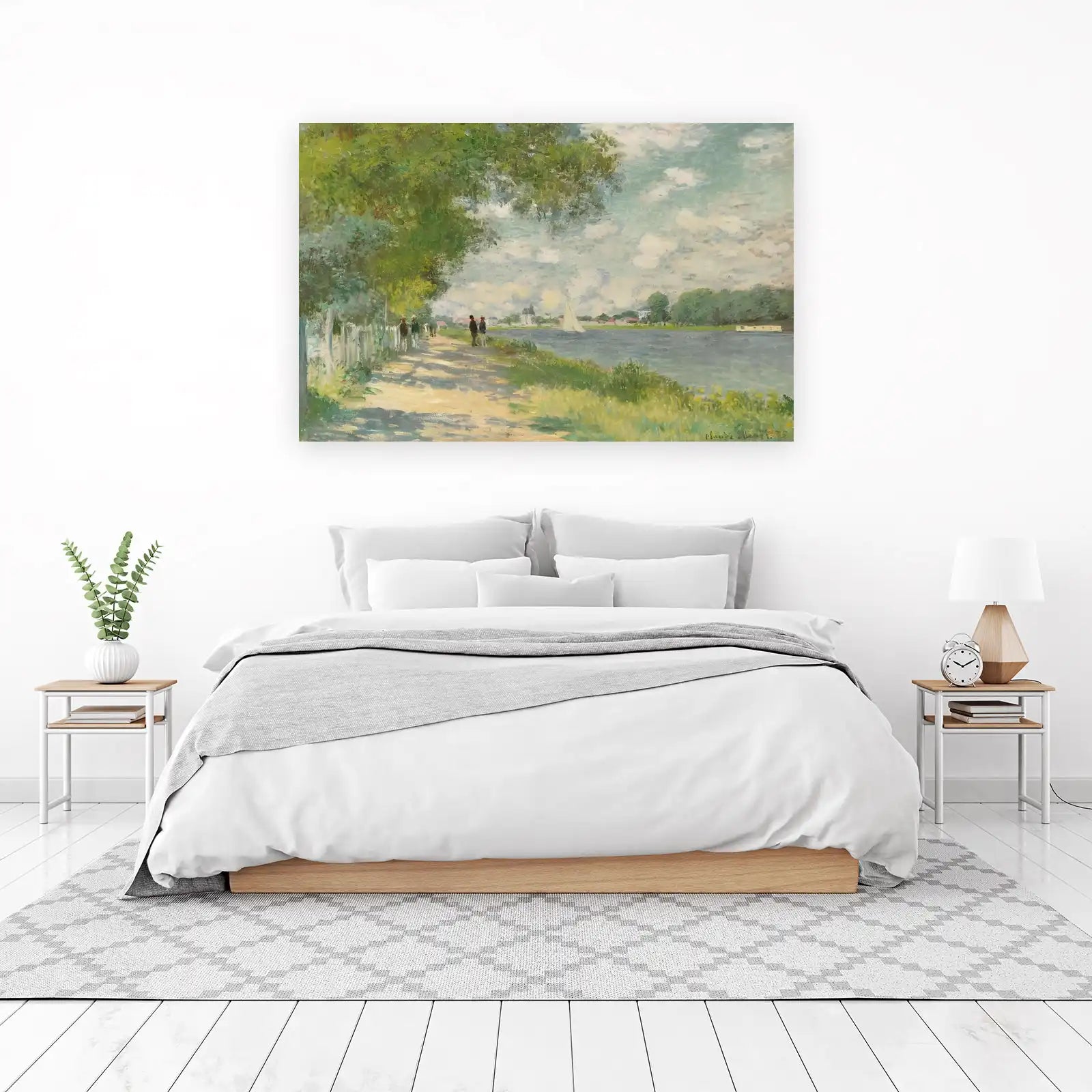 Serene River Landscape Impressionist Wall Art