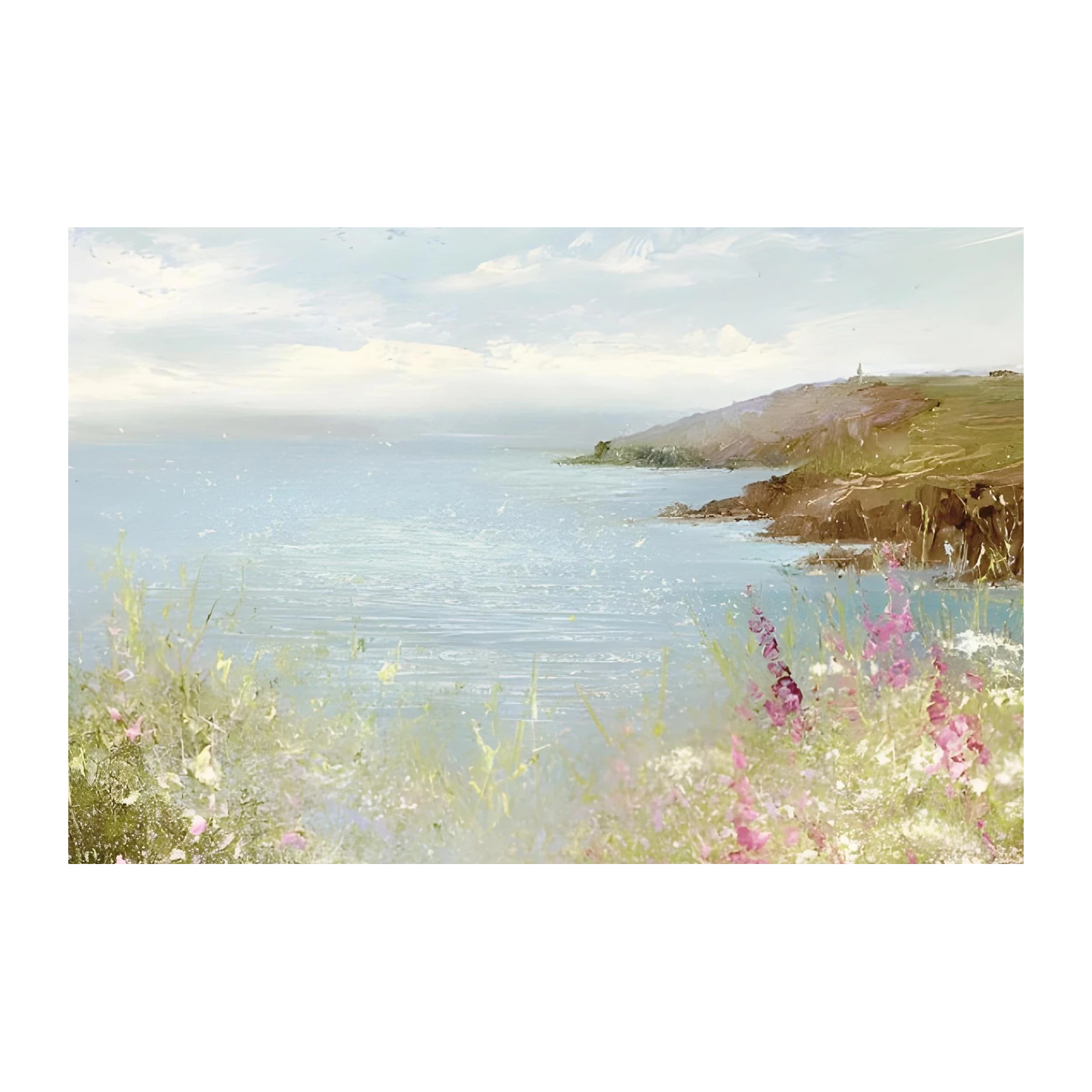 Coastal Serenity Wildflowers & Ocean Wall Art