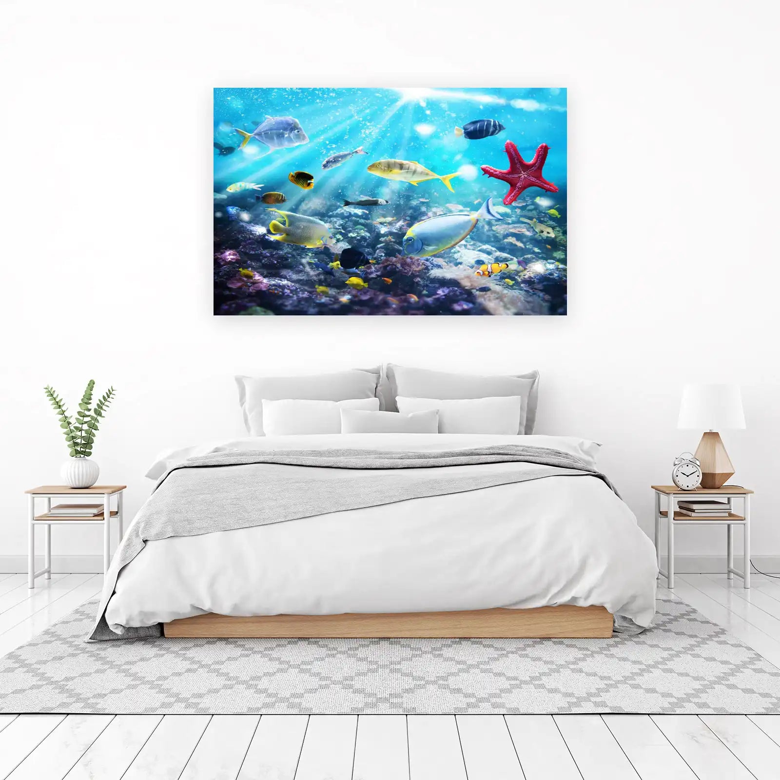 Vibrant Underwater Scene Tropical Fish Wall Art