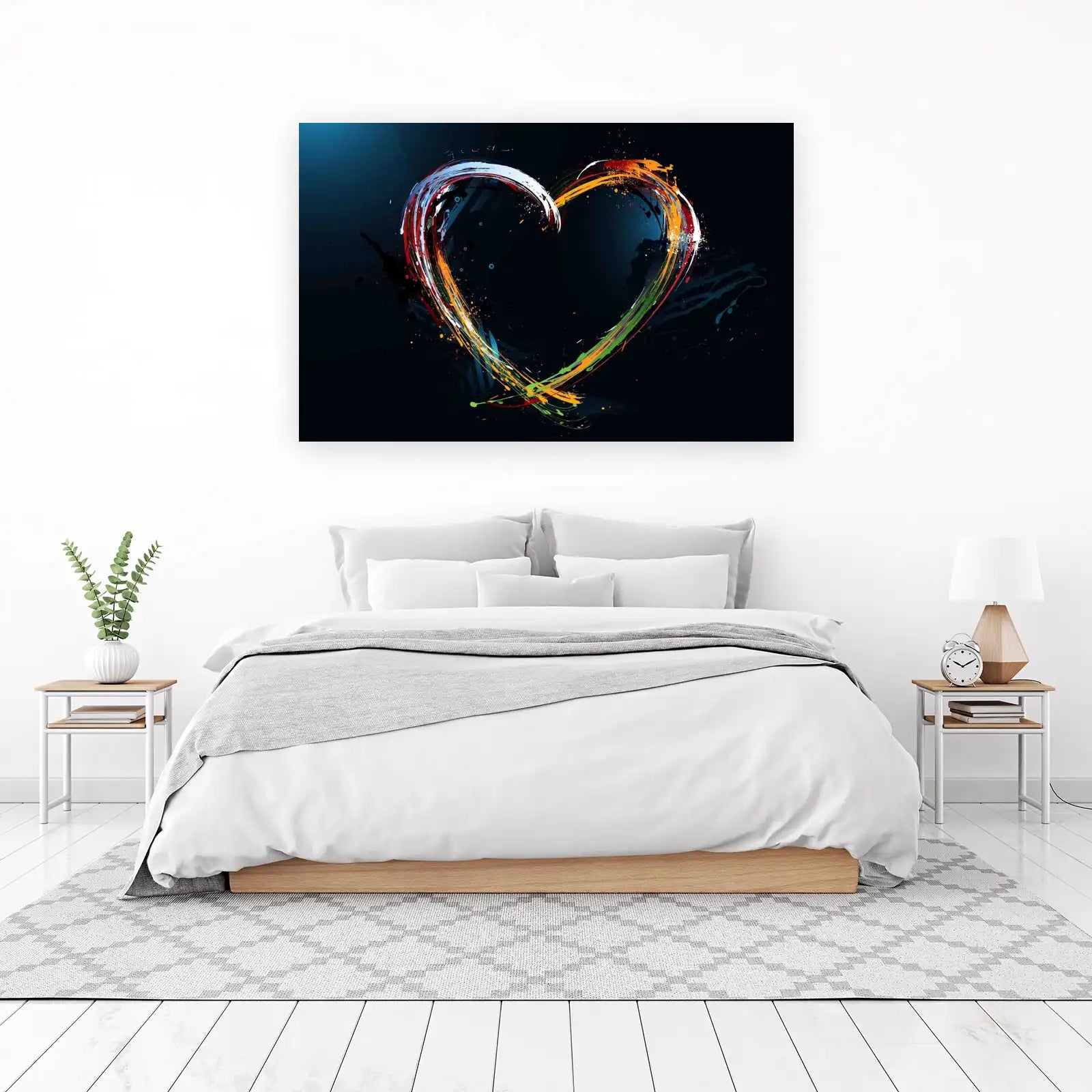 Vibrant Splash Heart Modern Wall Art