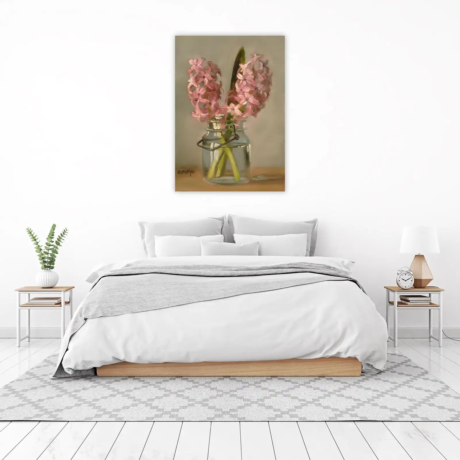 Pink Hyacinths Still Life Wall Art