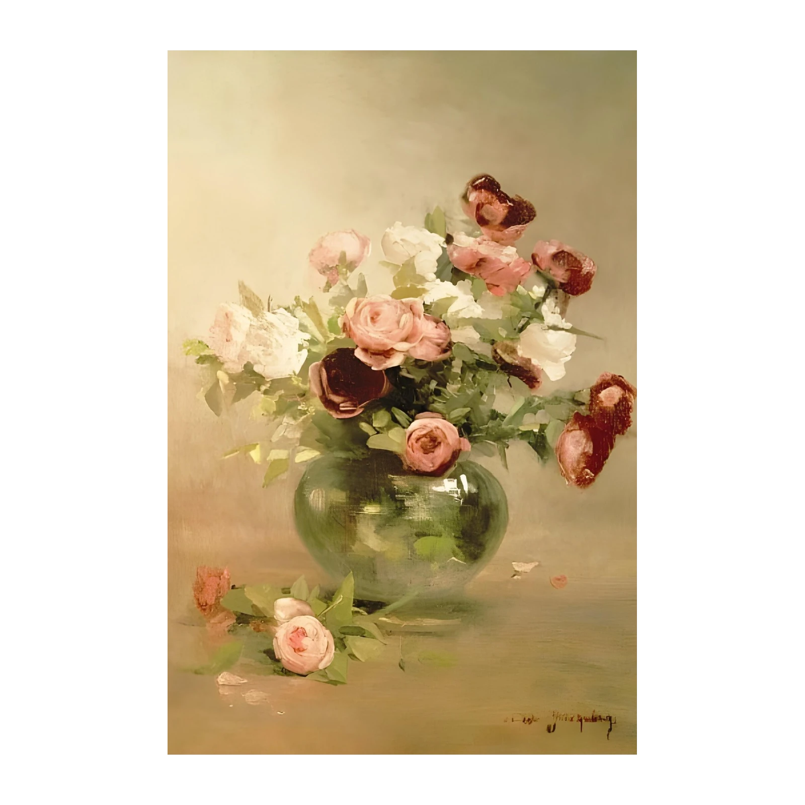Elegant Rose Still Life Wall Art