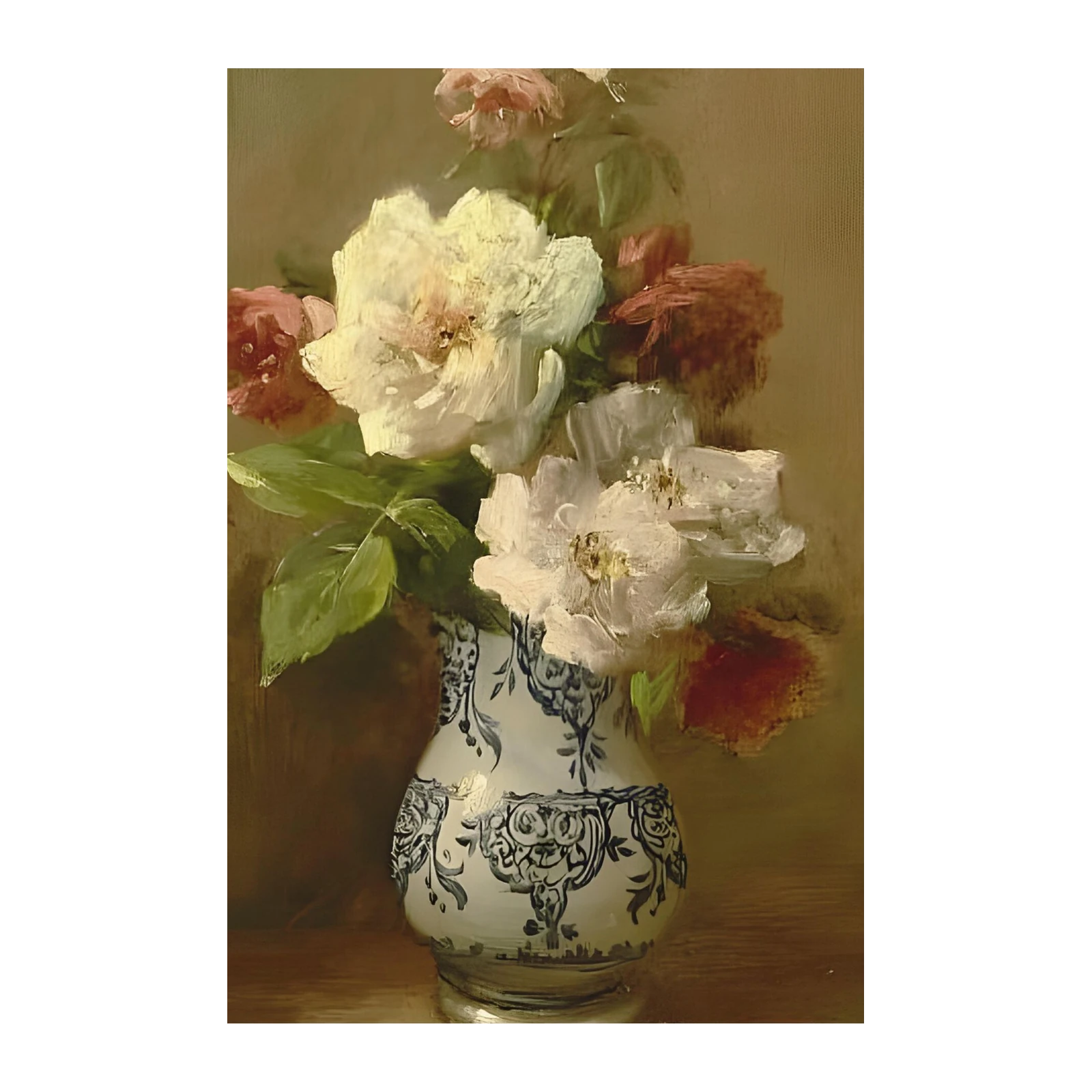 Elegant Floral Still Life Oil Painting Wall Art