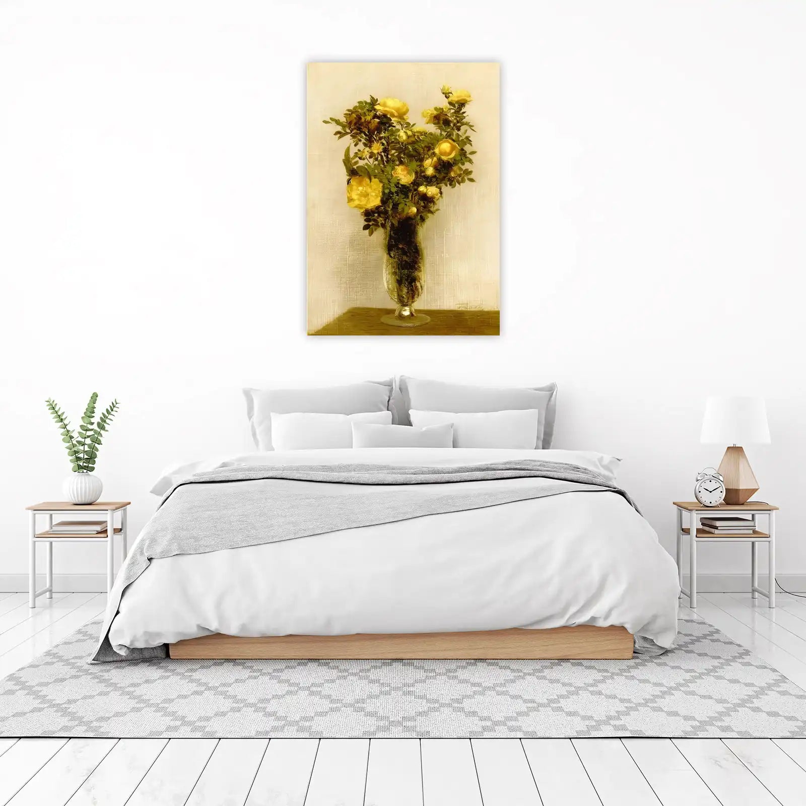 Vibrant Yellow Roses Still Life Wall Art