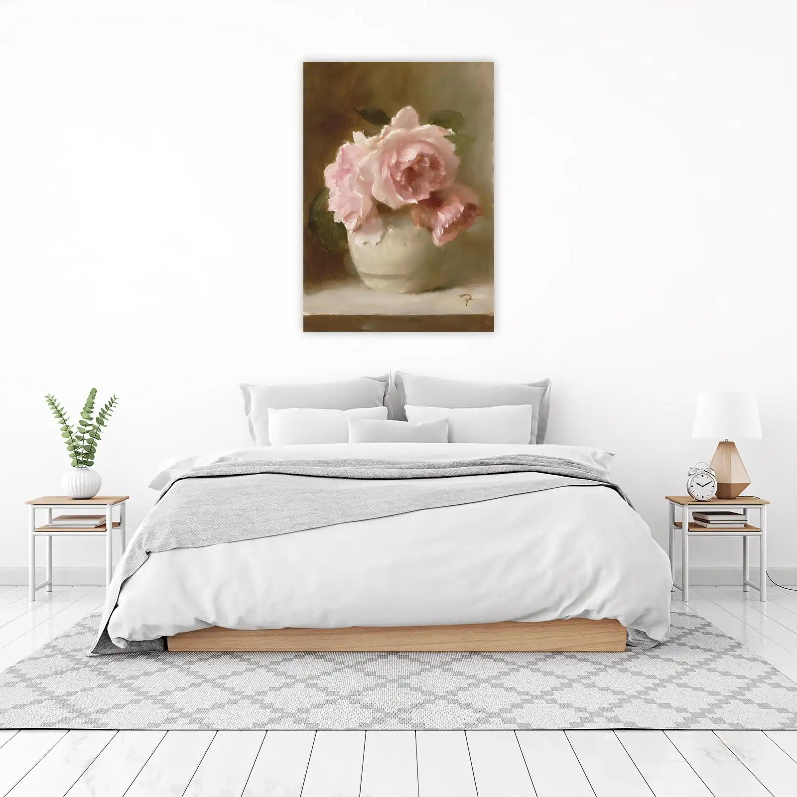 Elegant Pink Rose Still Life Wall Art