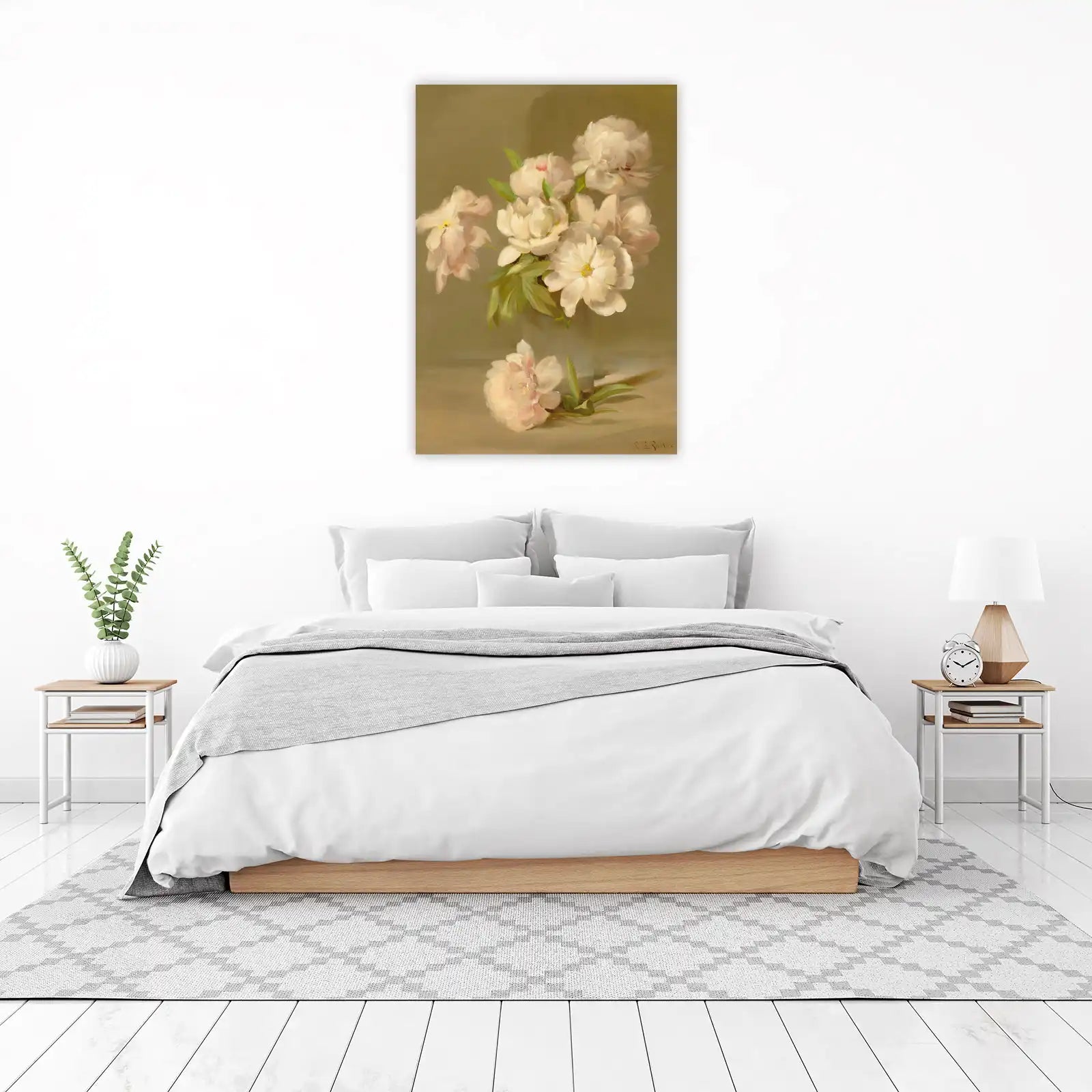 Elegant Cream Peony Still Life Wall Art
