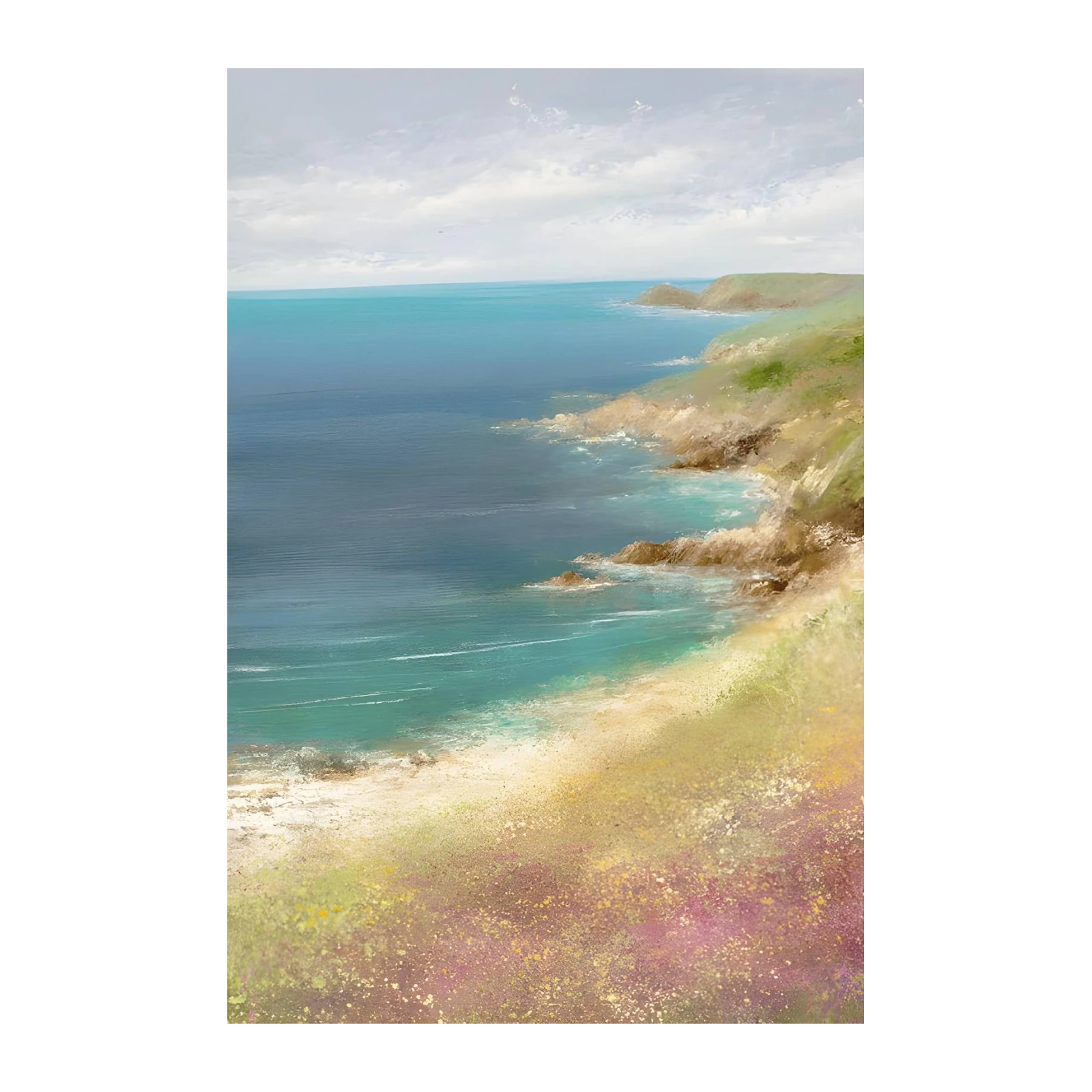 Serene Coastal View Landscape Wall Art