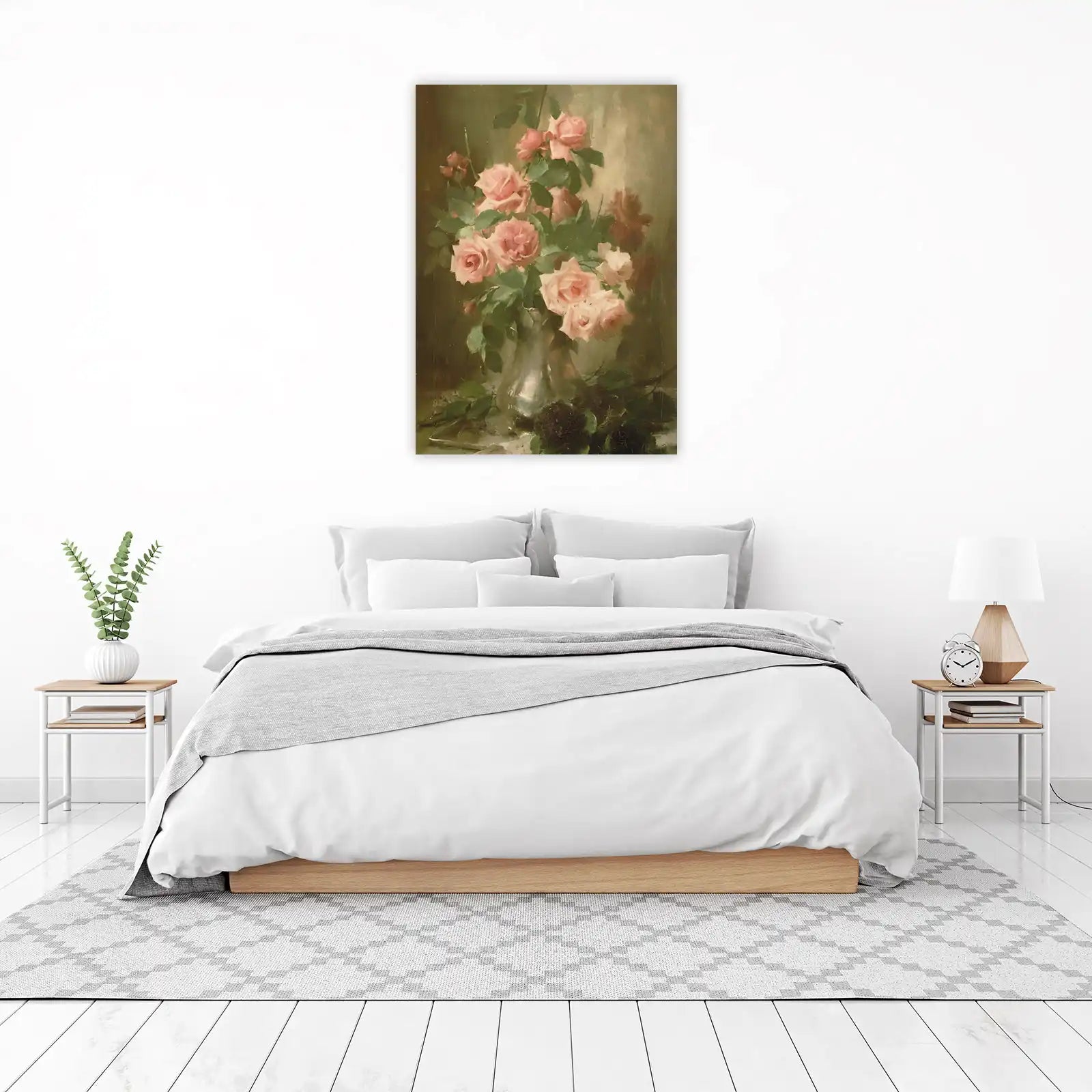 Elegant Pink Roses Still Life Wall Art