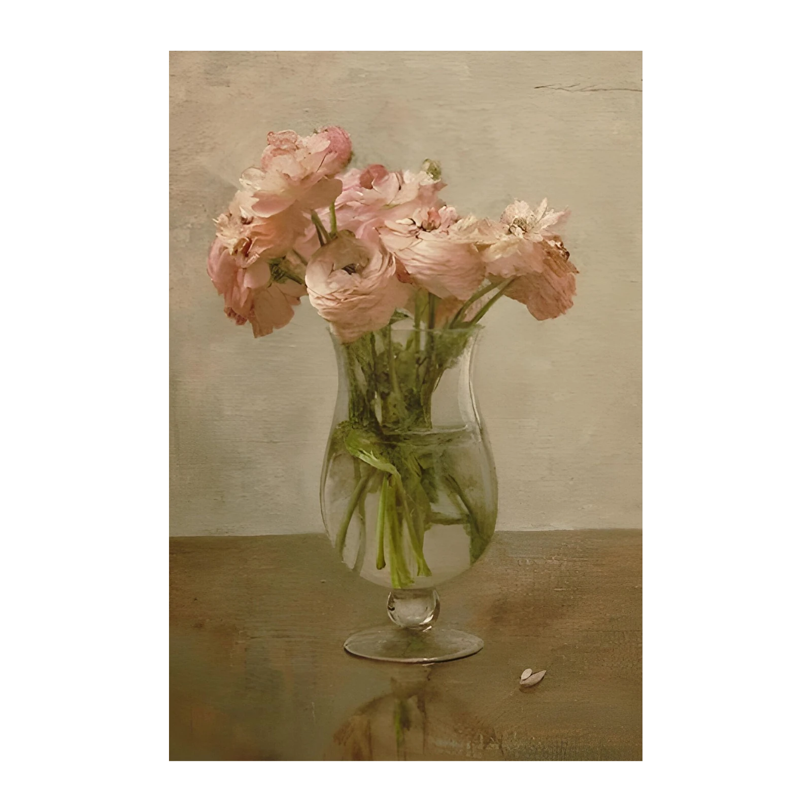 Soft Pink Ranunculus Bouquet Wall Art