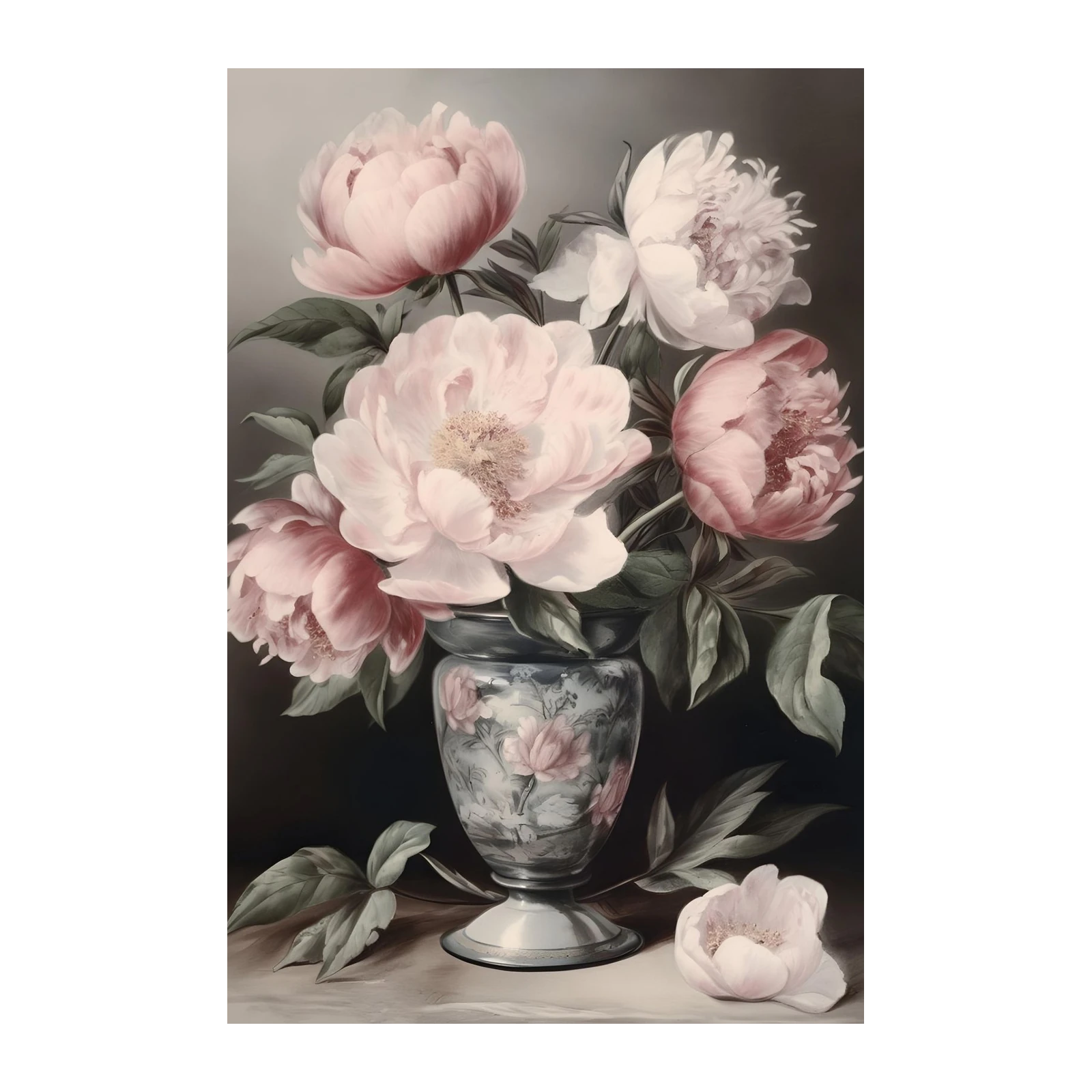 Elegant Pink Peonies Floral Wall Art