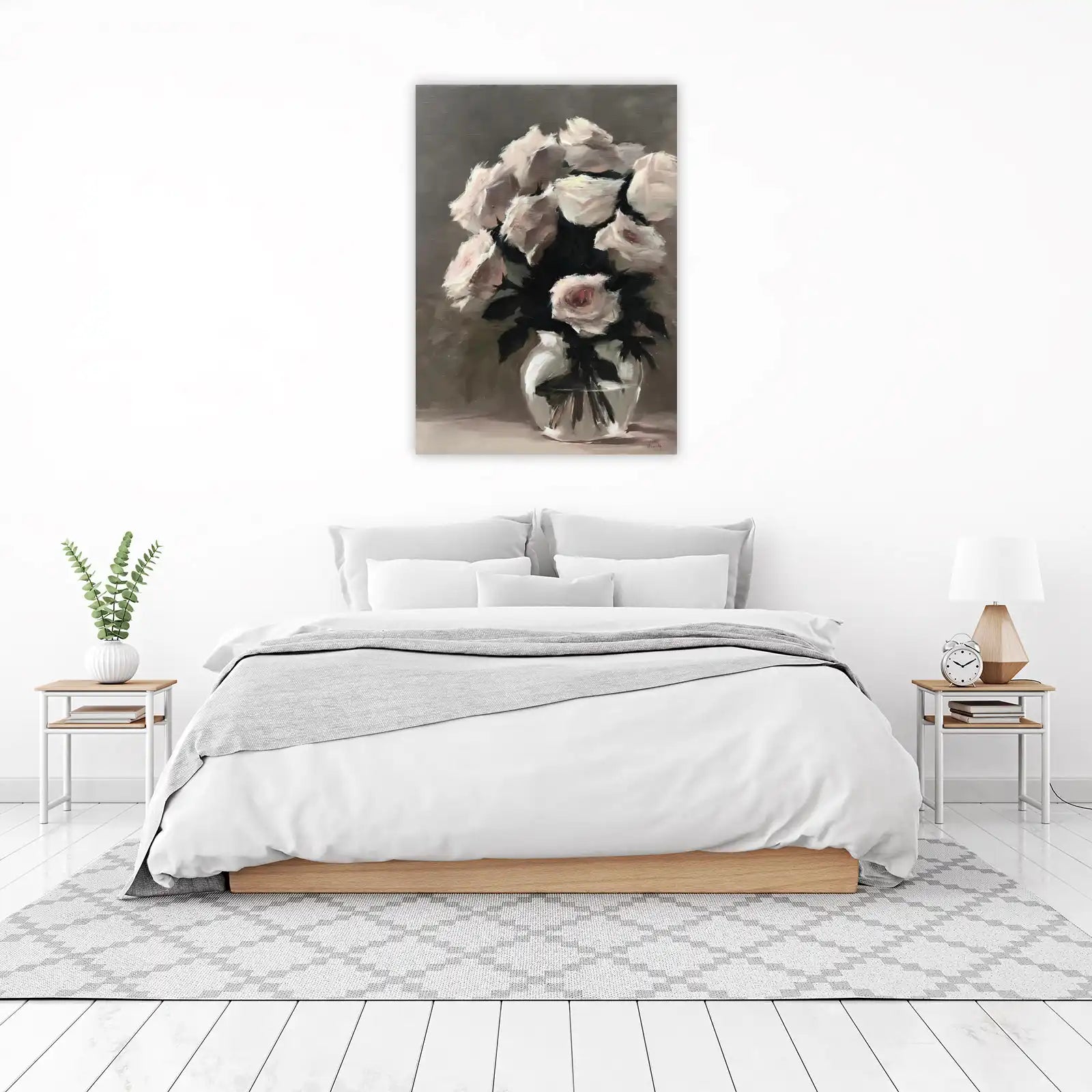 Soft Blush Roses Still Life Wall Art