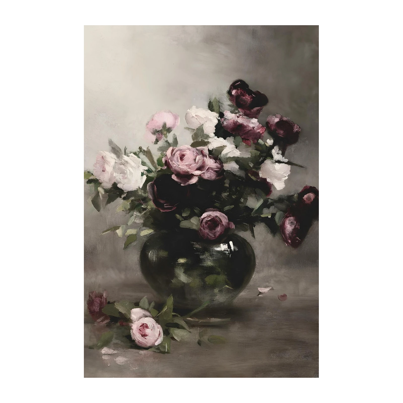 Elegant Rose Still Life Wall Art - Vintage Floral Art