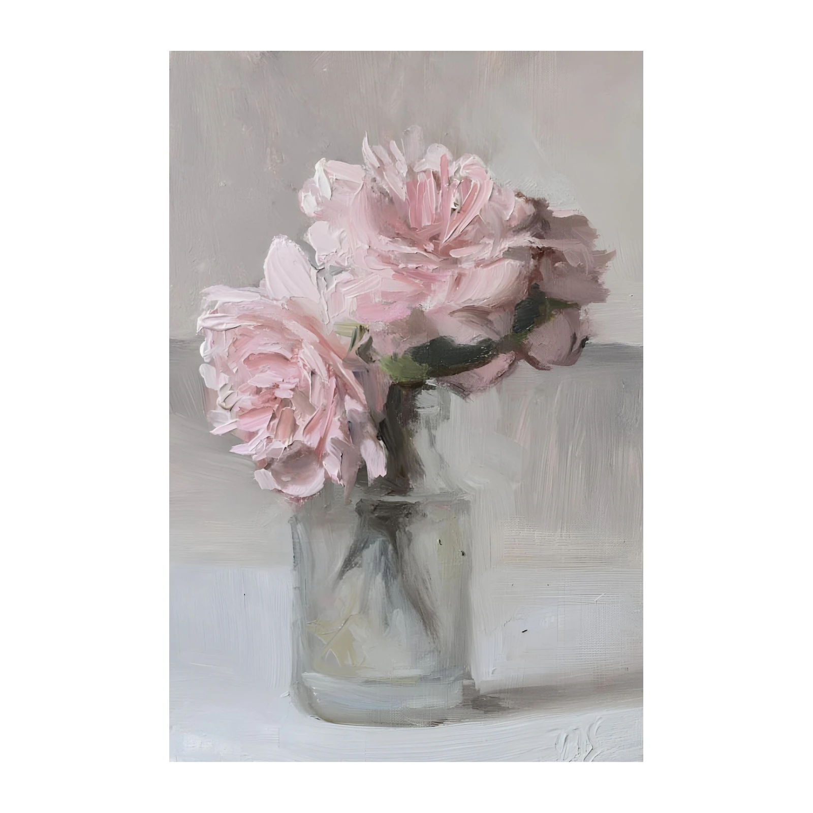 Soft Pink Peonies Still Life Wall Art
