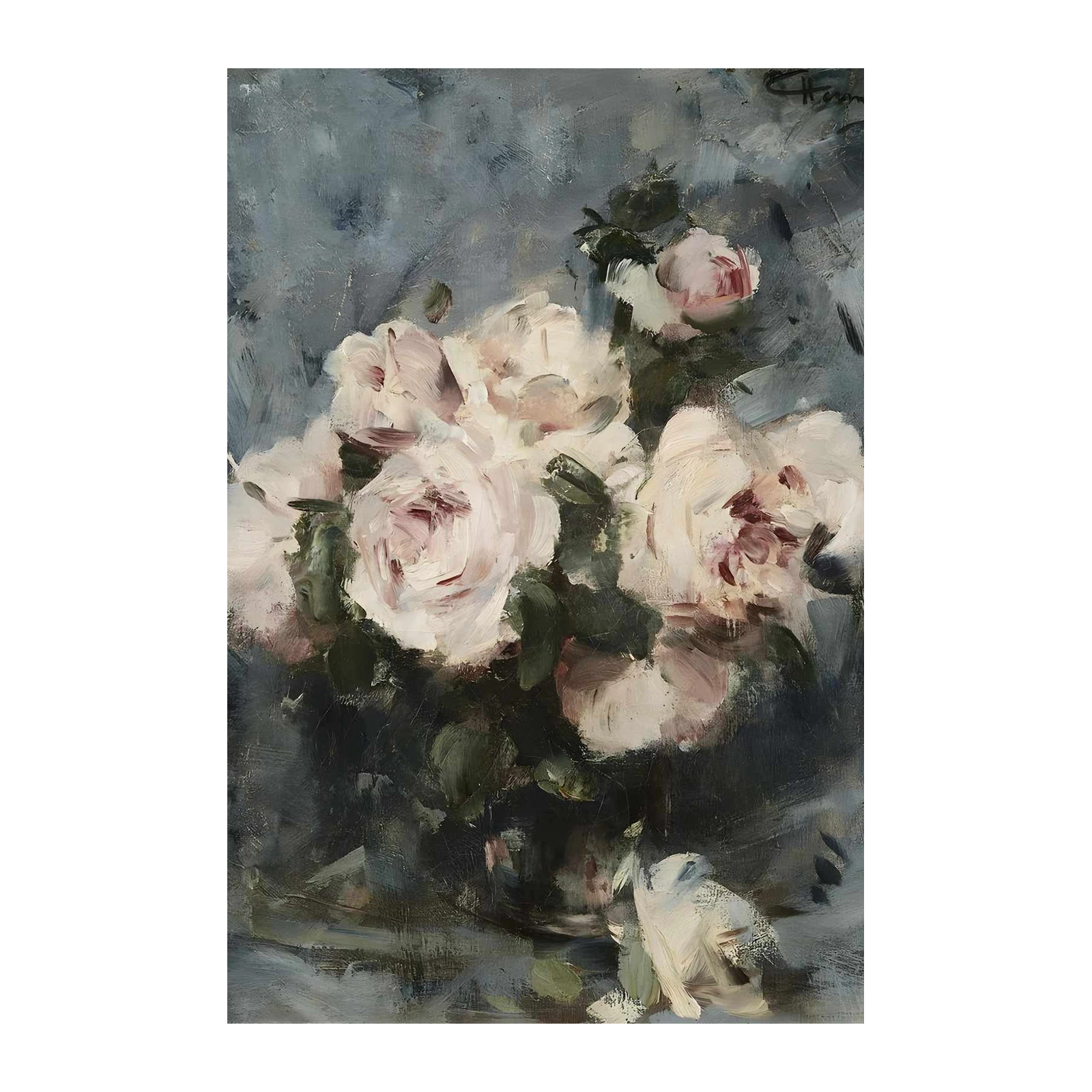 Elegant White Rose Still Life Wall Art