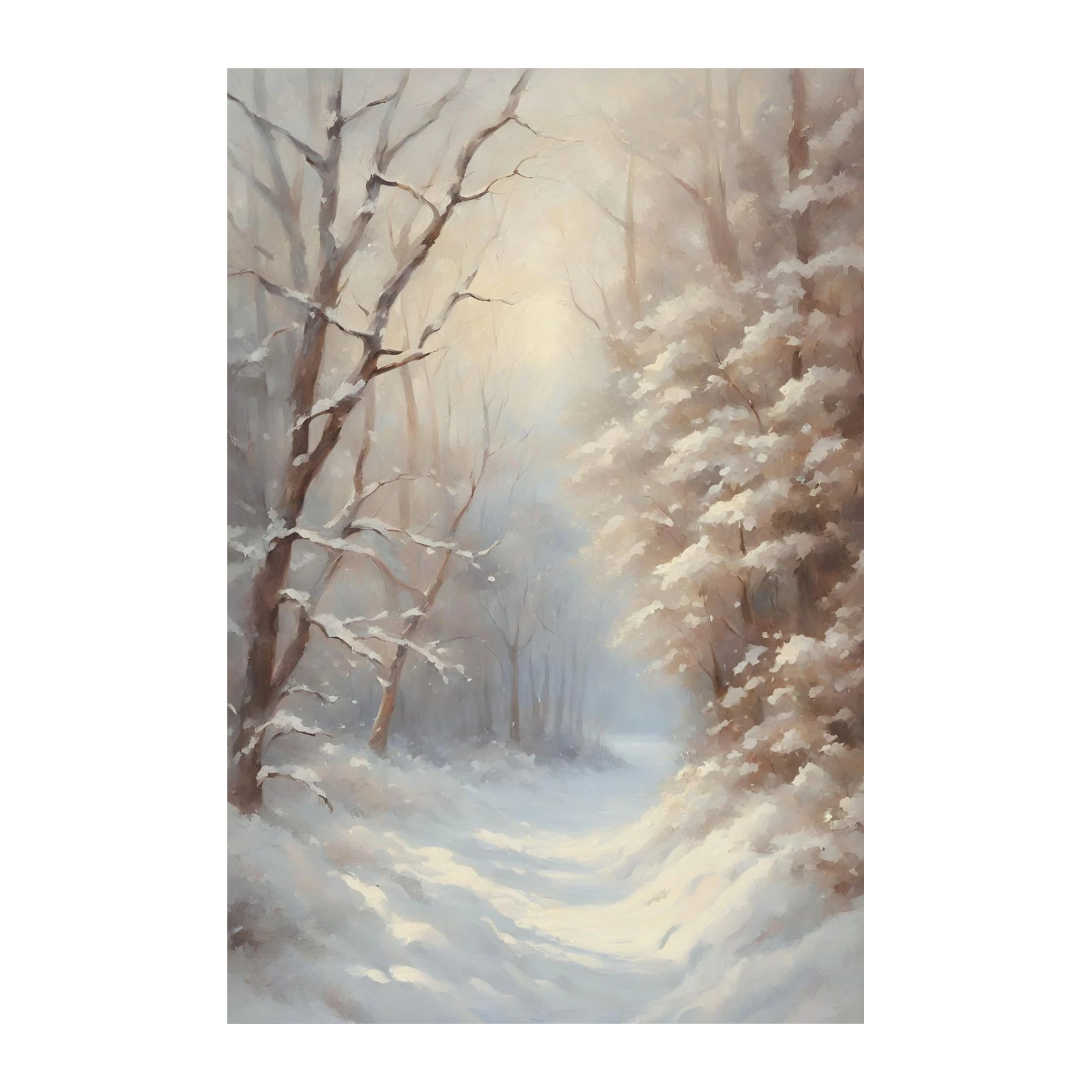 Serene Winter Forest Path Wall Art