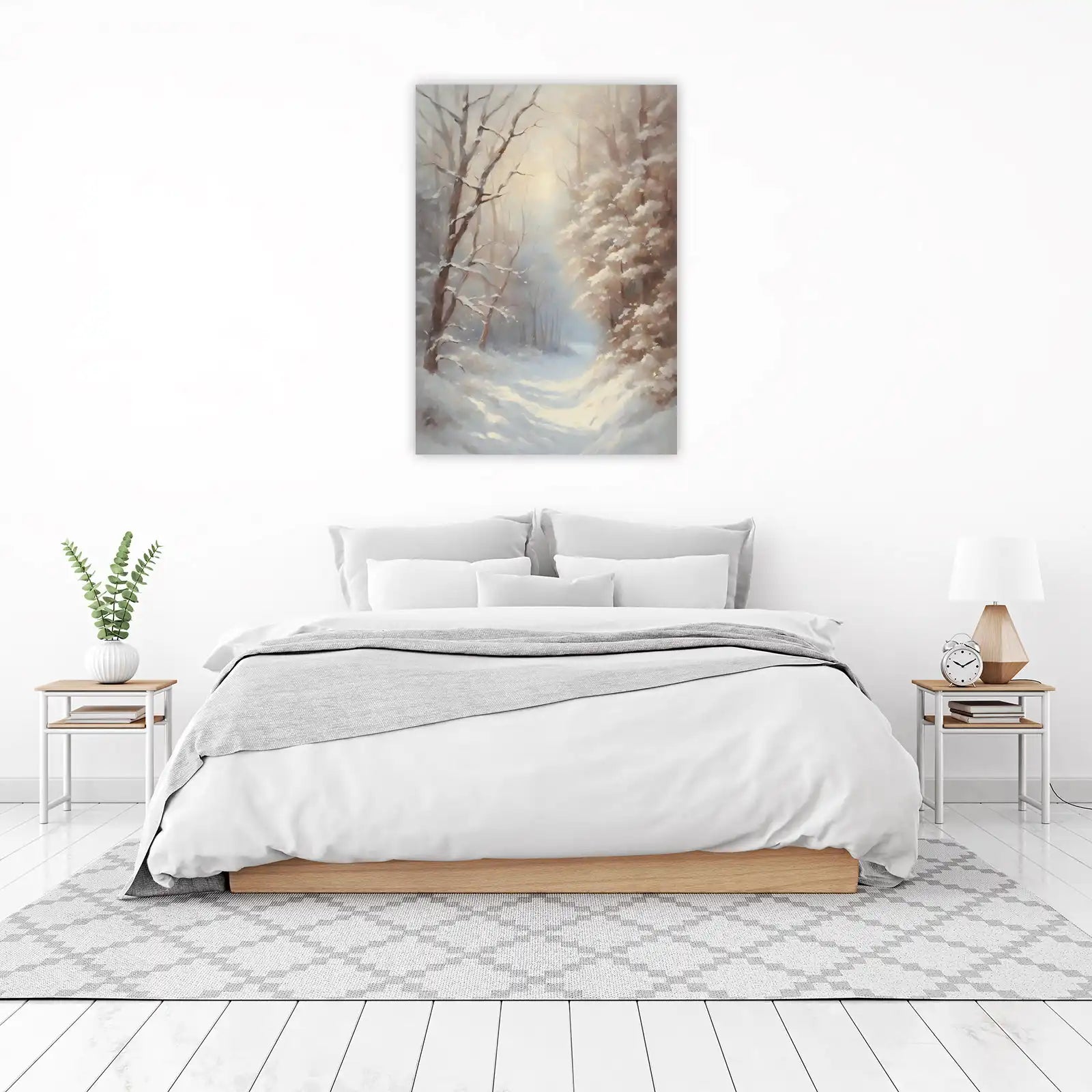 Serene Winter Forest Path Wall Art