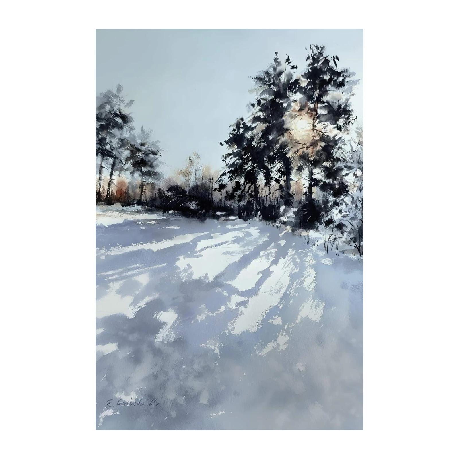 Winter Sun Dappled Forest Wall Art