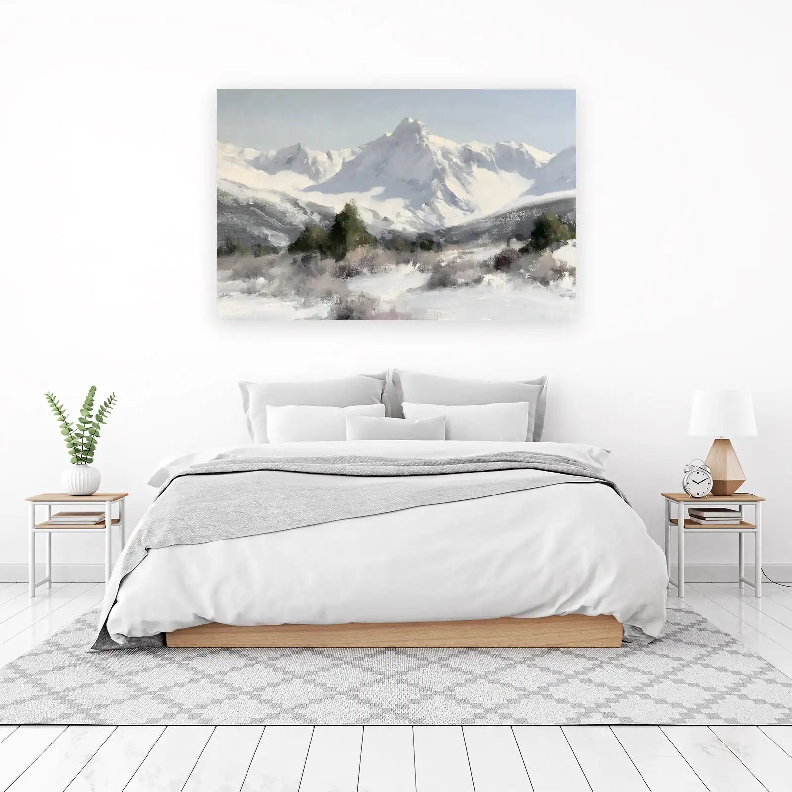 Majestic Snowy Mountain Landscape Wall Art