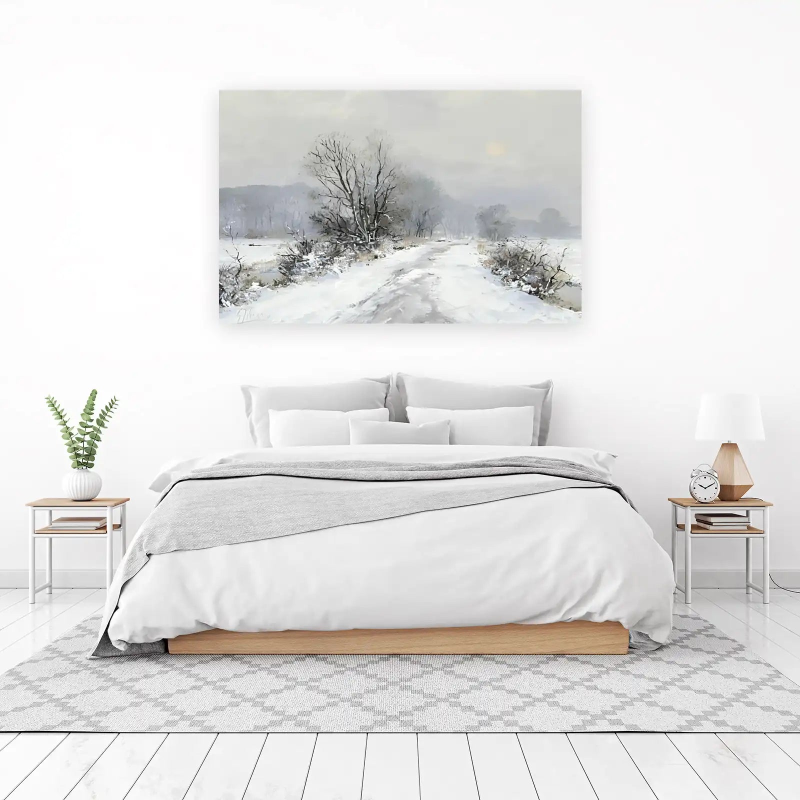 Serene Snowy Path Landscape Wall Art