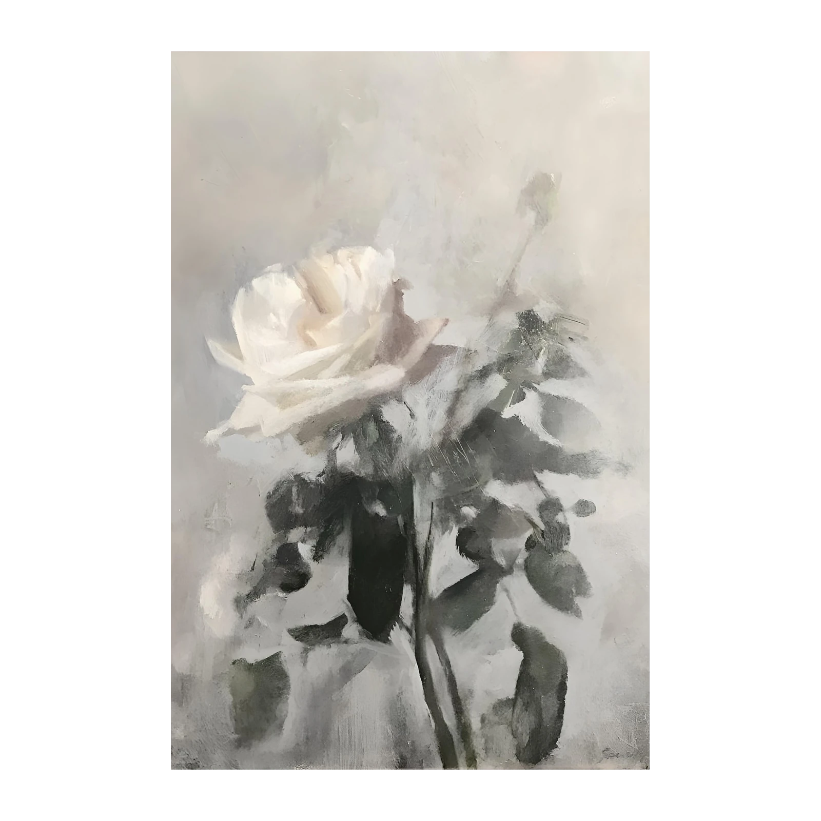 Ethereal White Rose Floral Wall Art Wall Art