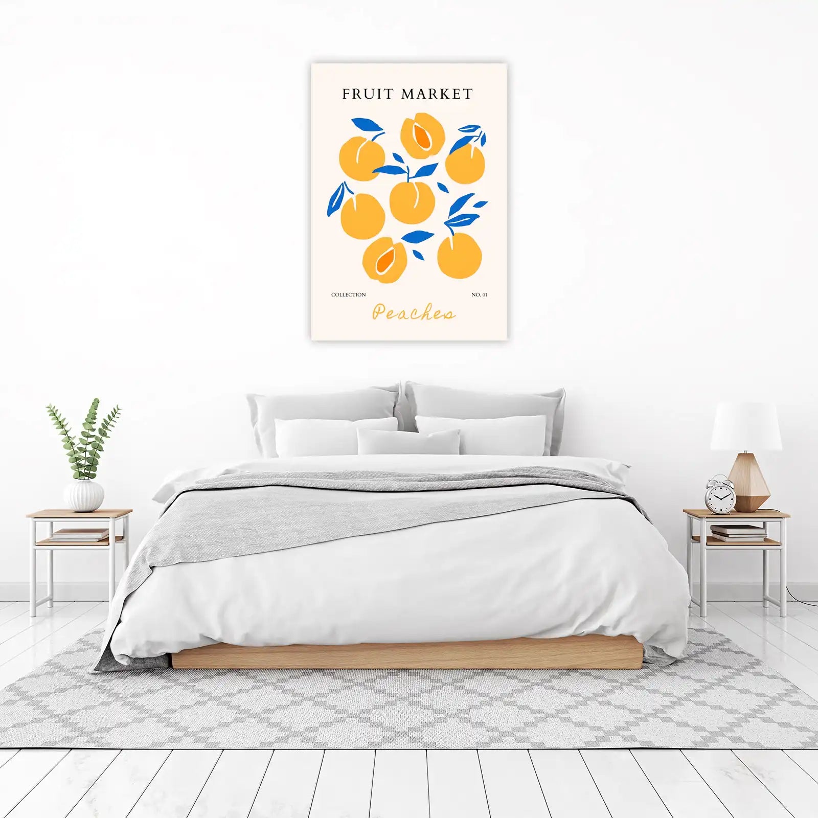 Abstract Peaches Fruit Market Wall Art