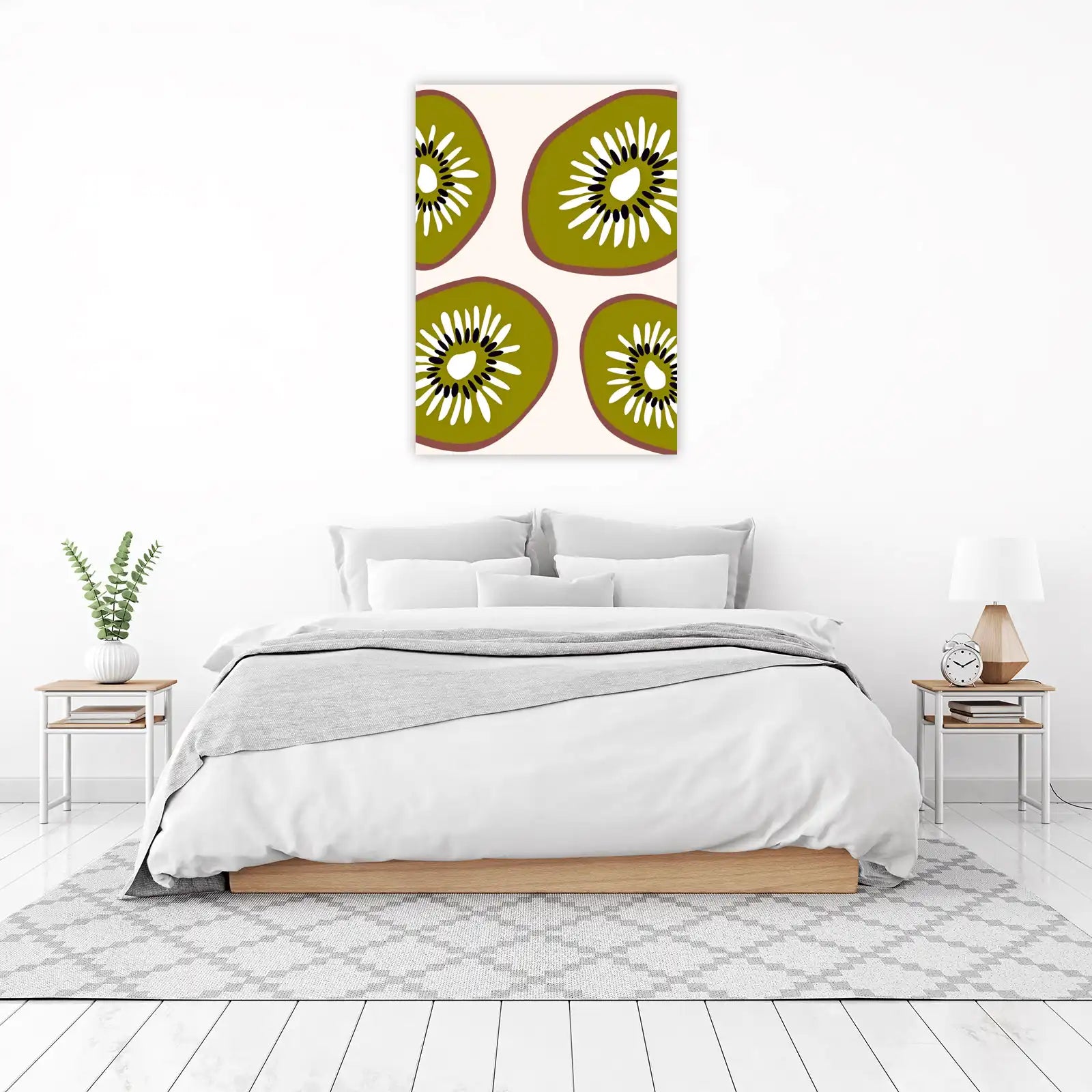 Vibrant Kiwi Slices Modern Fruit Wall Art