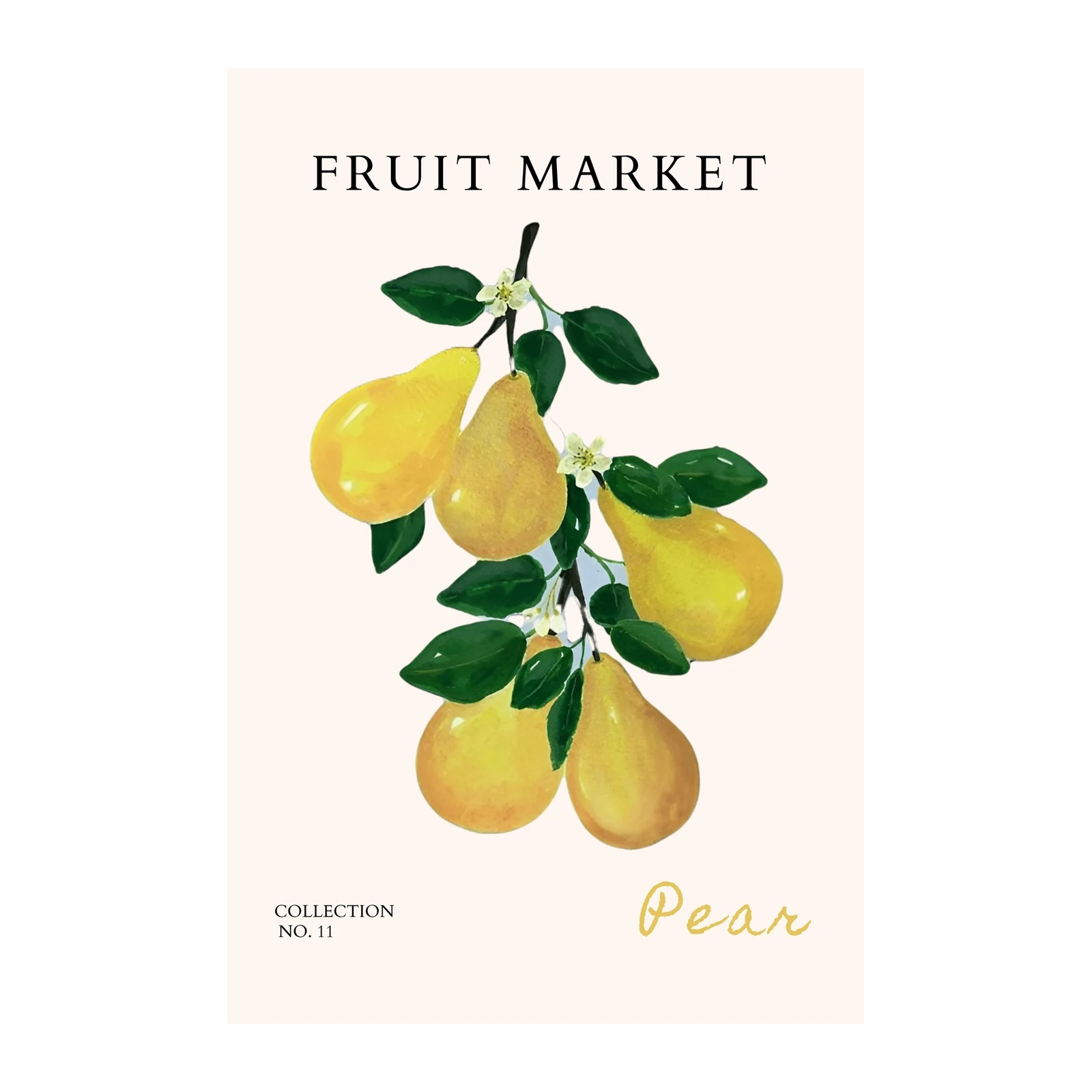 Golden Pear Botanical Art Wall Art