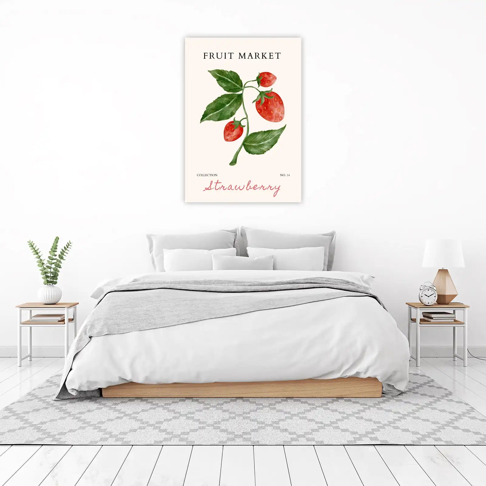 Botanical Strawberry Art Print - Kitchen Wall Decor Wall Art