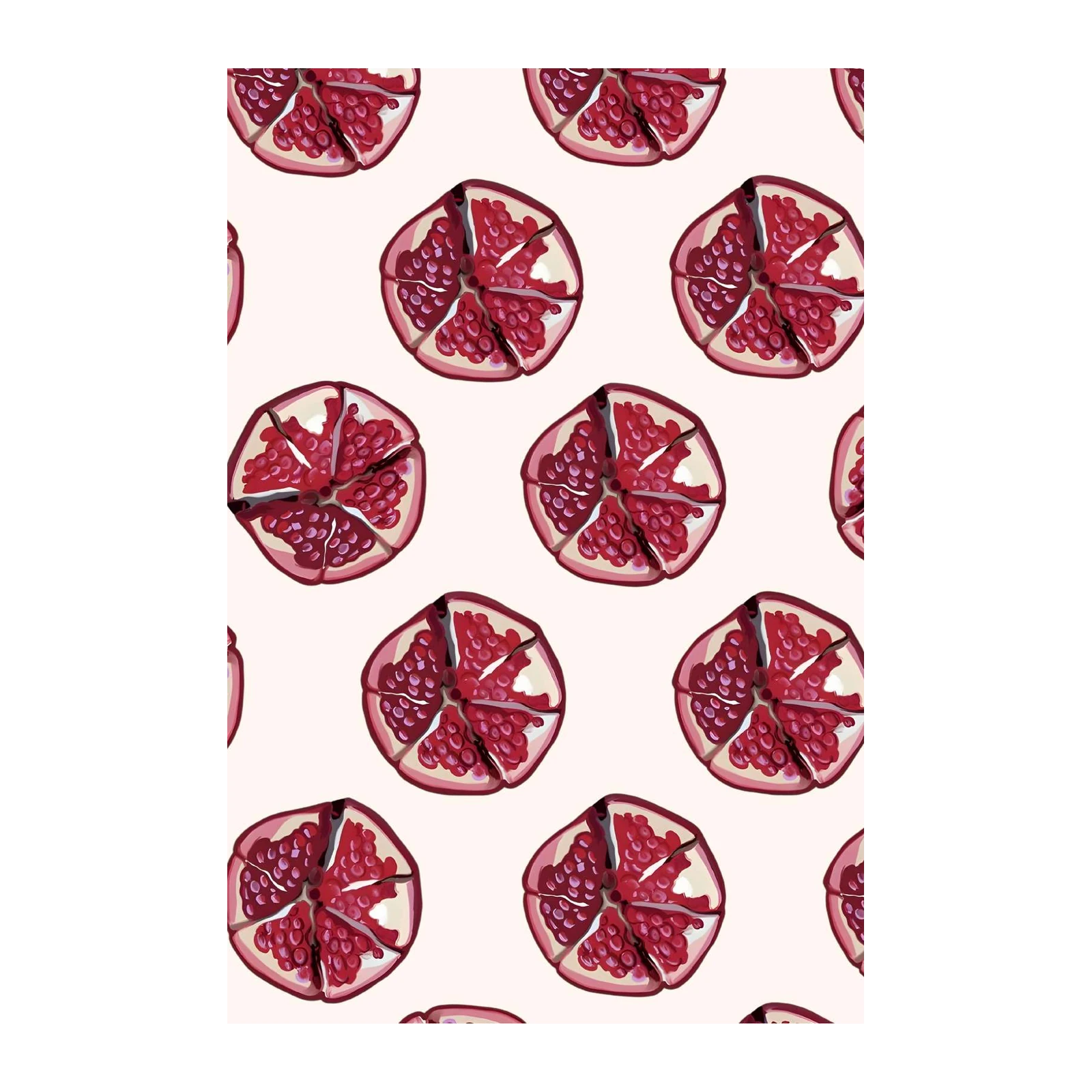 Vibrant Pomegranate Pattern Wall Art