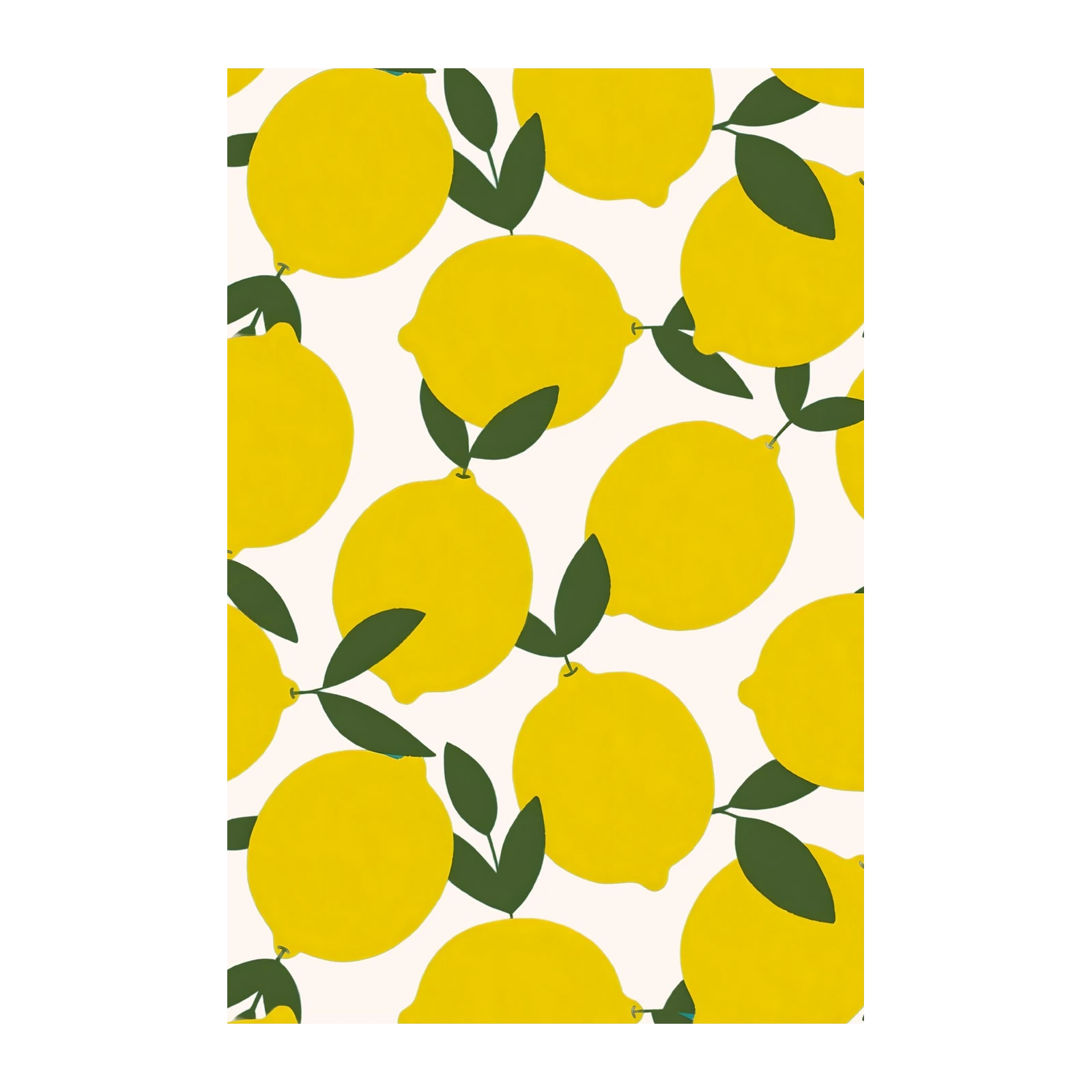 Vibrant Lemon Burst Citrus Pattern Wall Art
