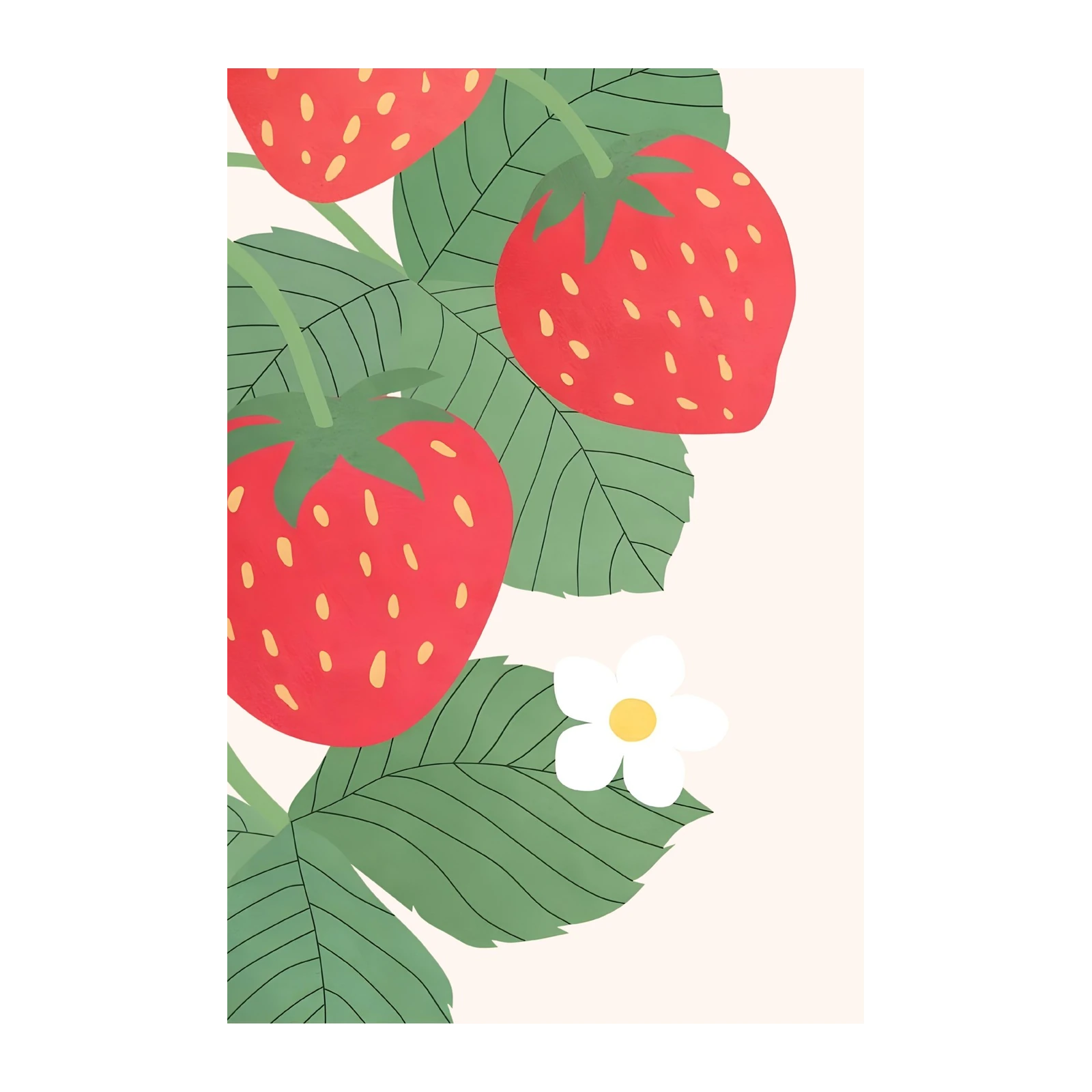 Sweet Strawberry Delight Summer Kitchen Wall Art