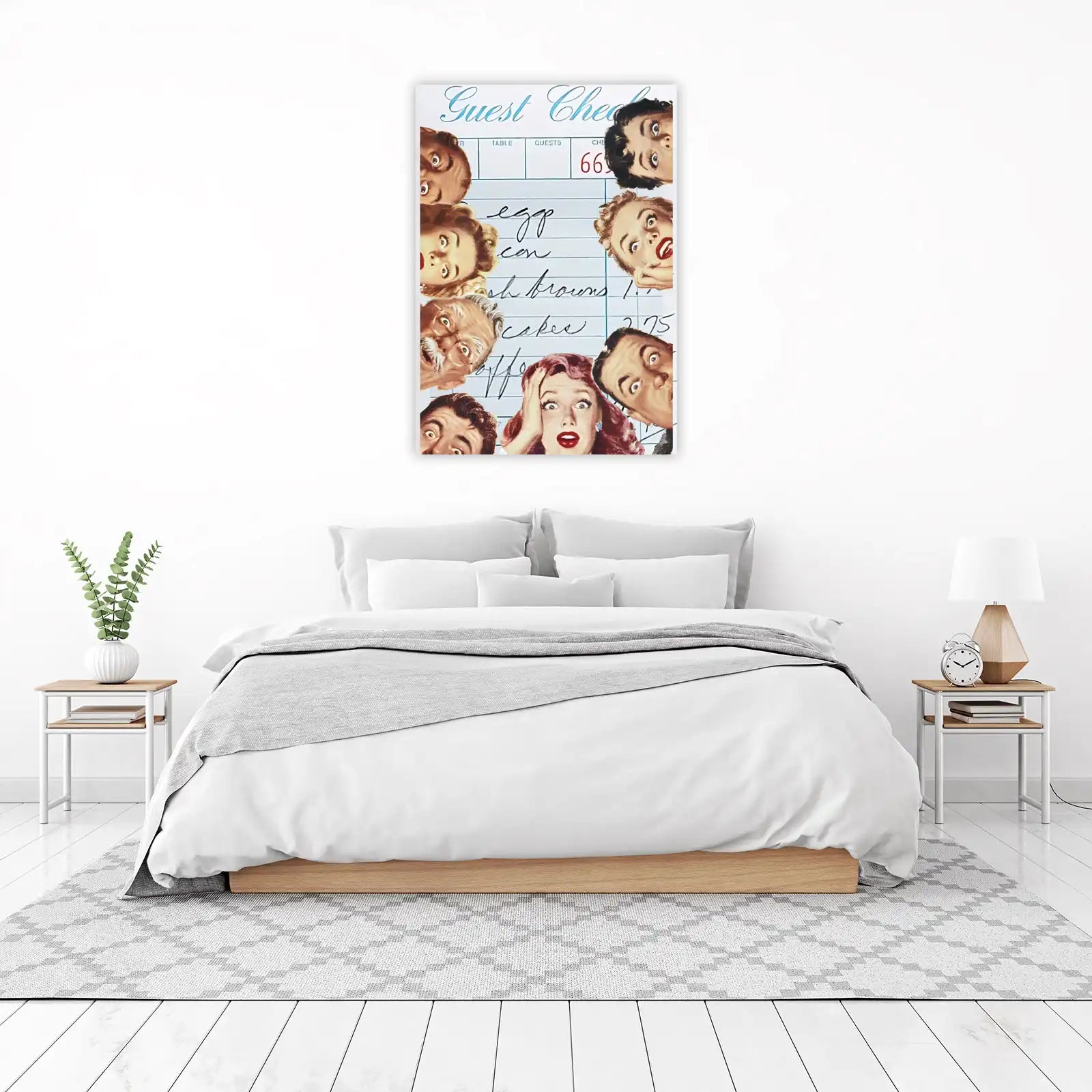 Retro Diner Faces Guest Check Wall Art