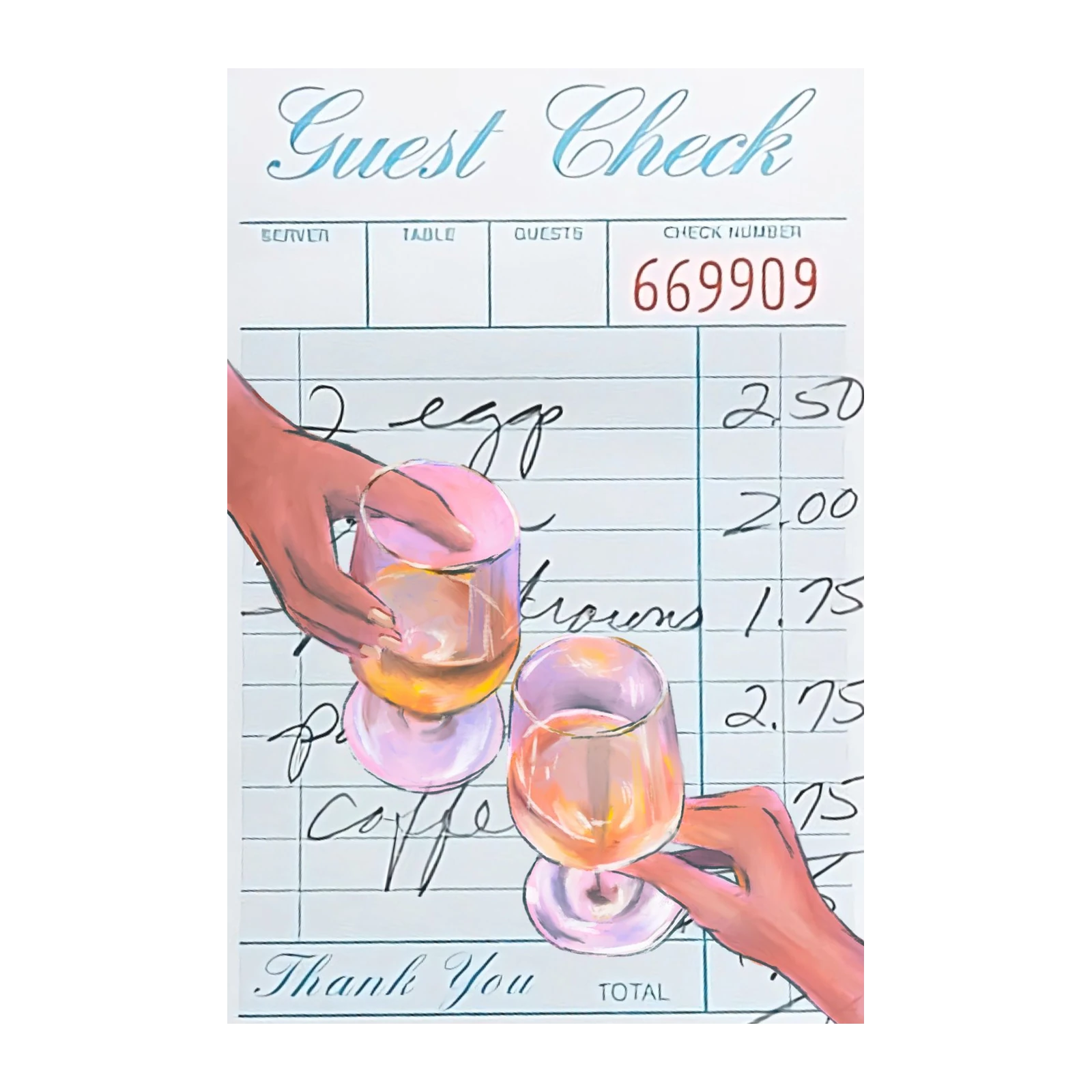 Elegant Guest Check Cocktail Wall Art
