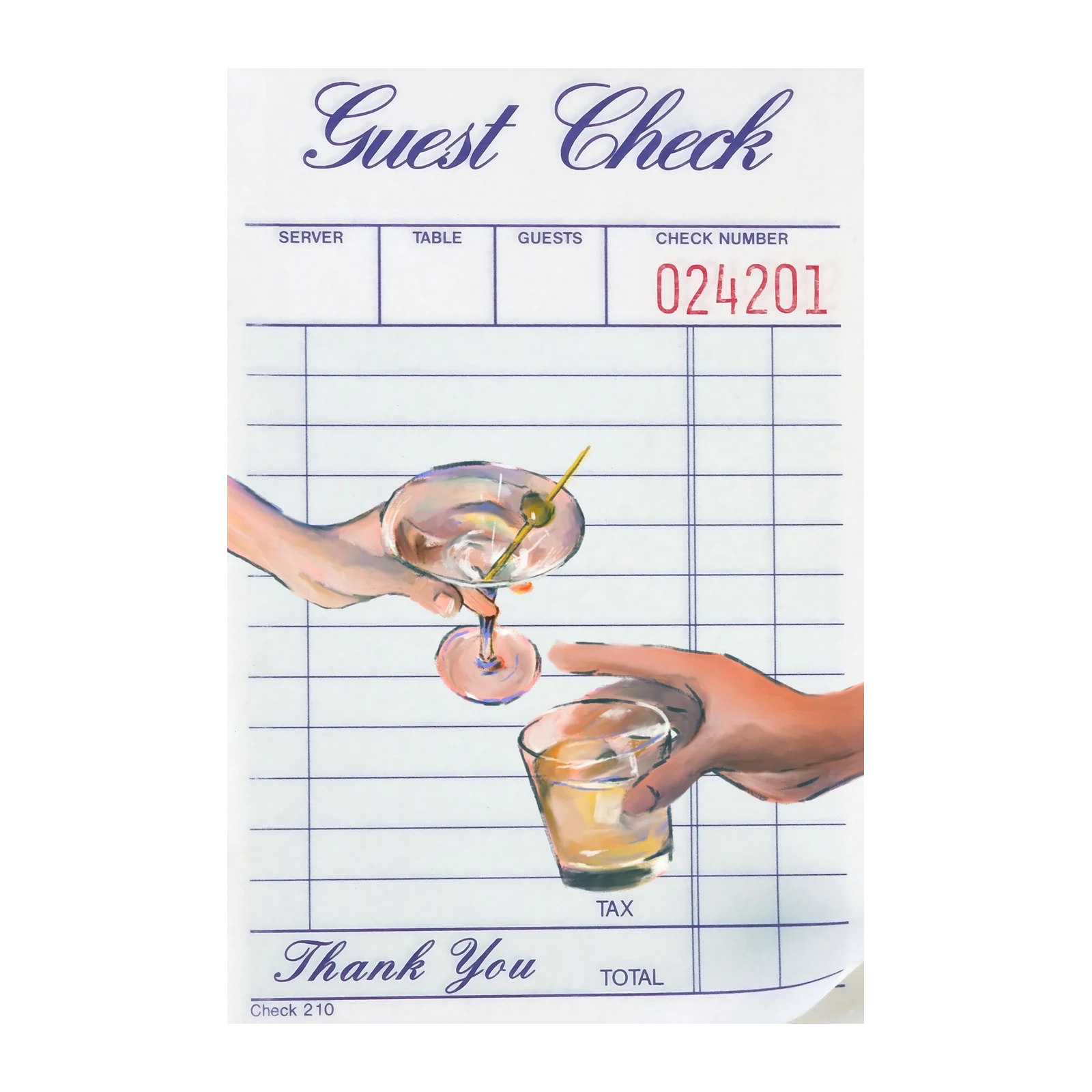 Cocktail Hour Guest Check Wall Art