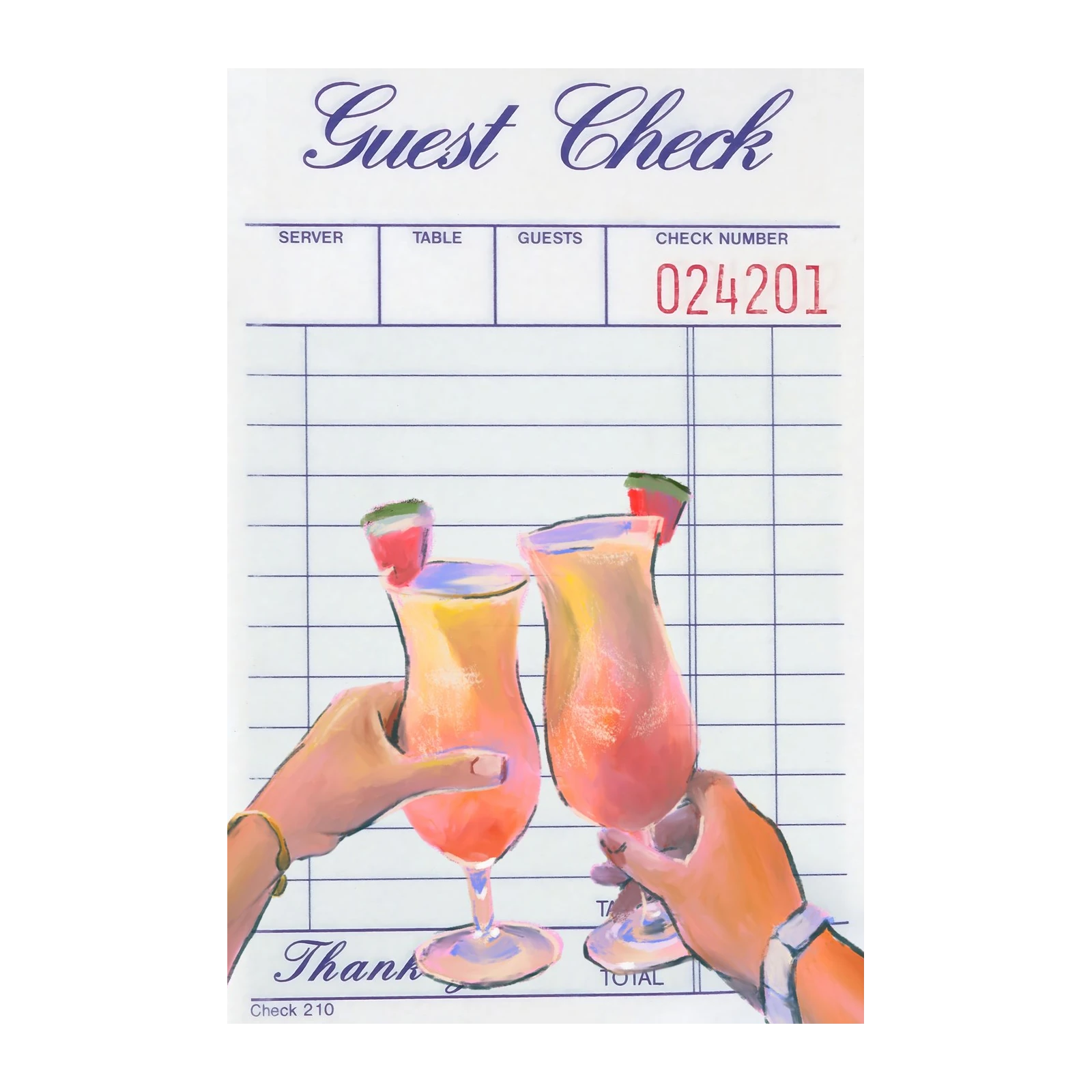 Cheers Cocktail Toast Guest Check Wall Art