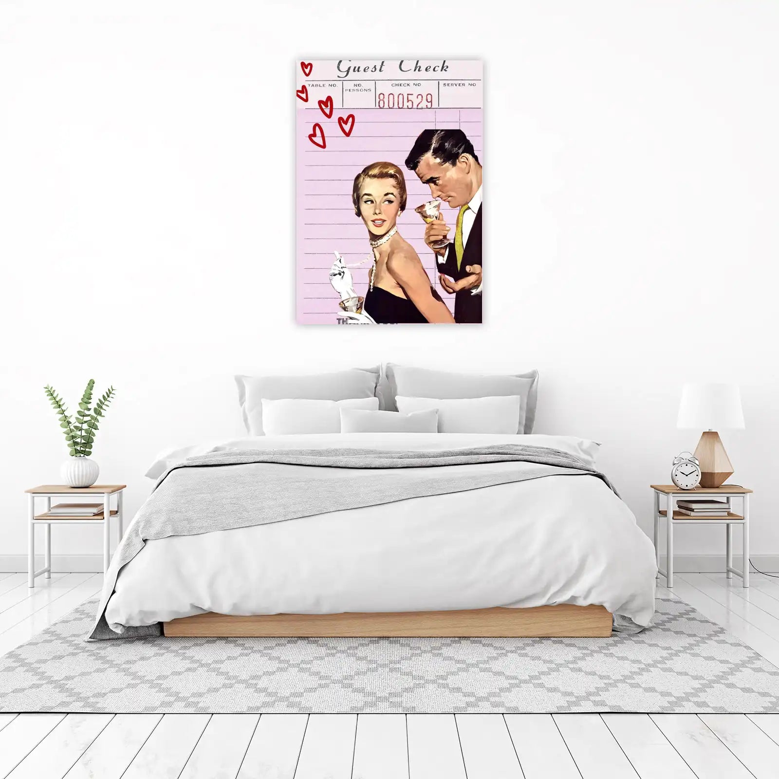 Vintage Romance Couple Guest Check Wall Art