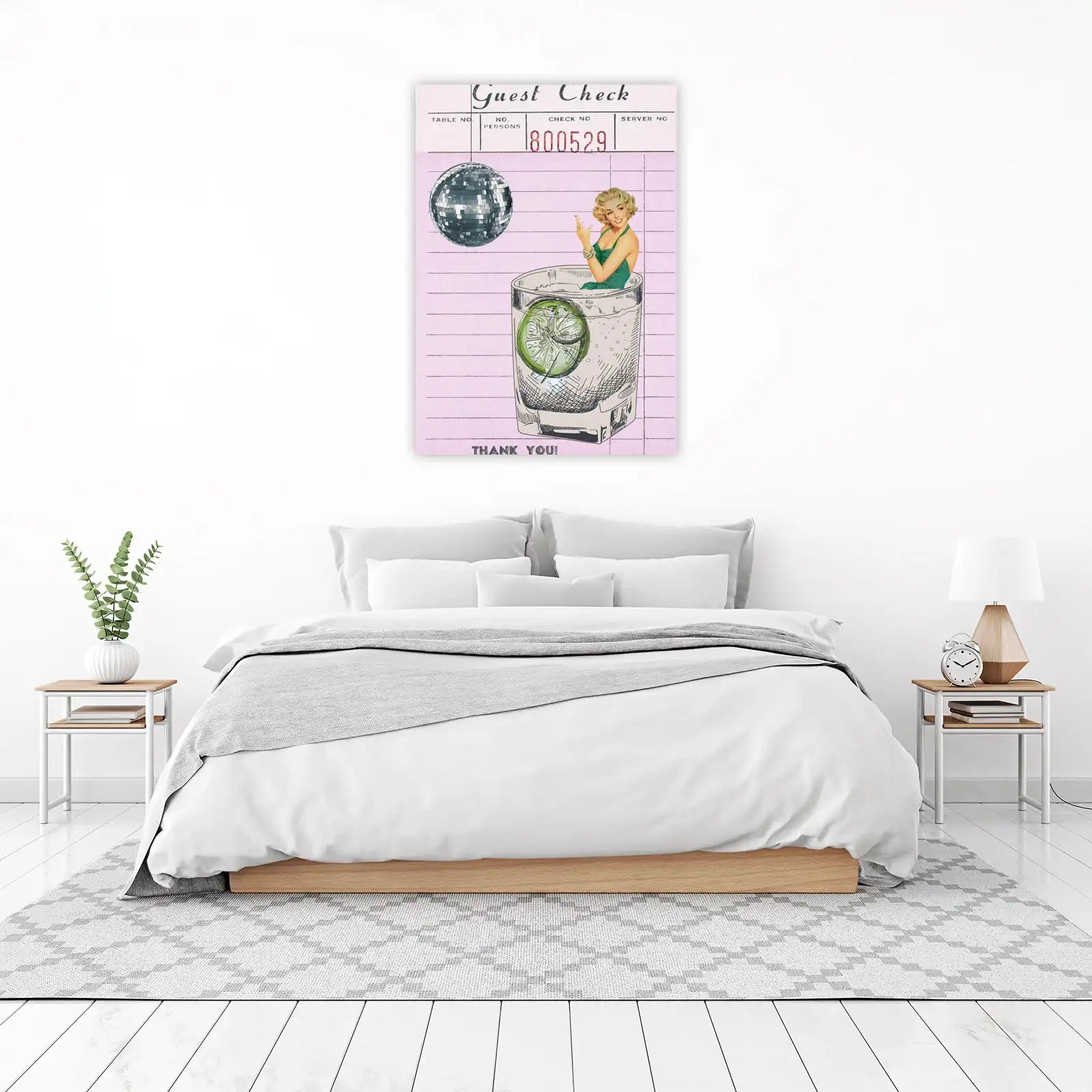 Retro Disco Glam Girl Cocktail Wall Art