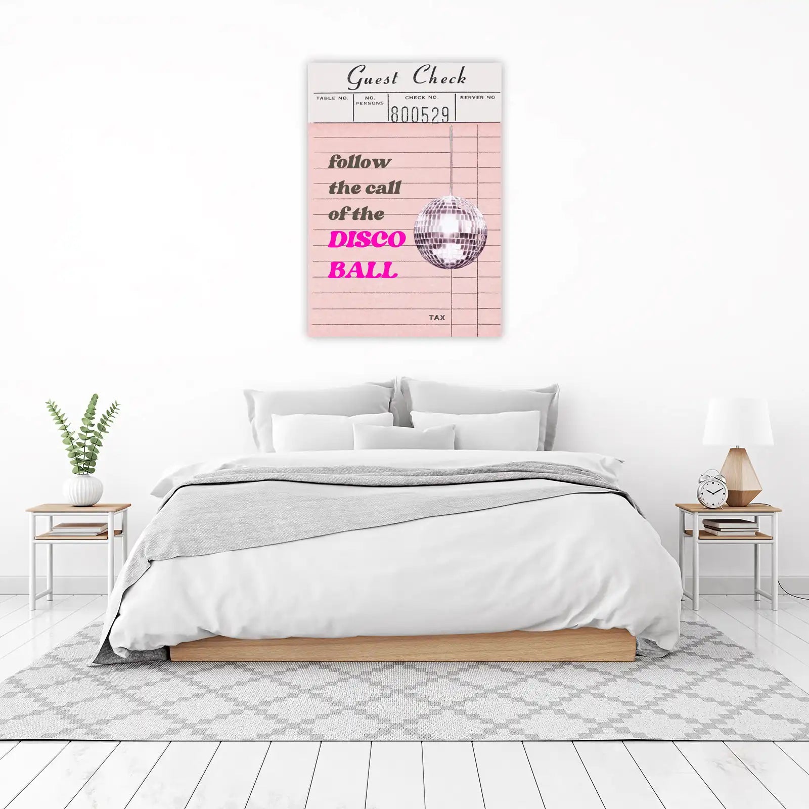 Retro Disco Ball Guest Check Wall Art
