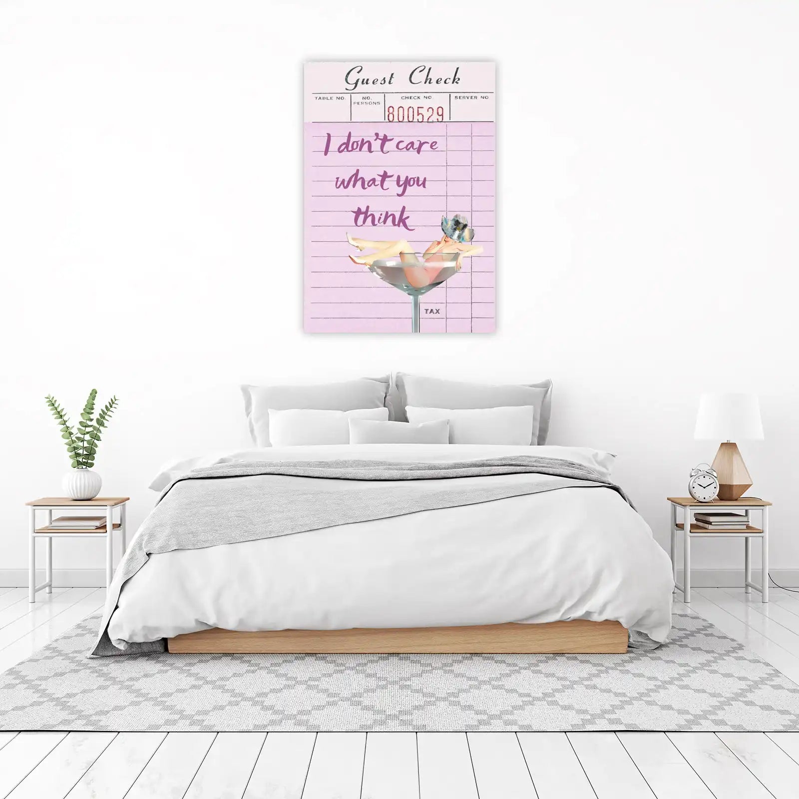Glamorous Queen "I Don't Care" Guest Check Wall Art
